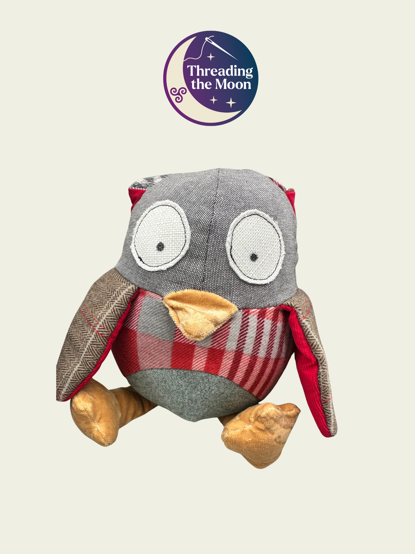 Handmade Patchwork Owl  - Warm Earth Colours