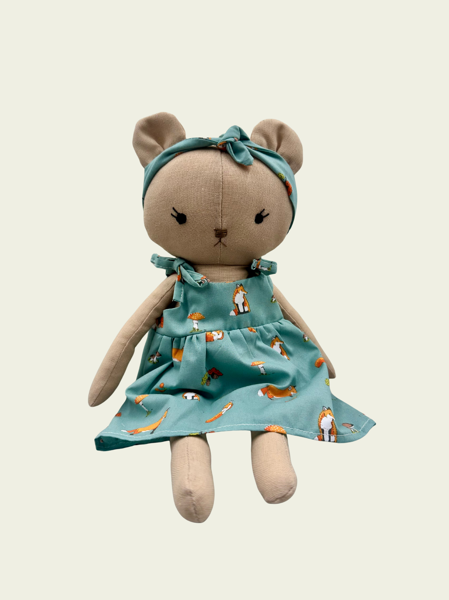 Handmade Teddy Bear in Woodland Dress