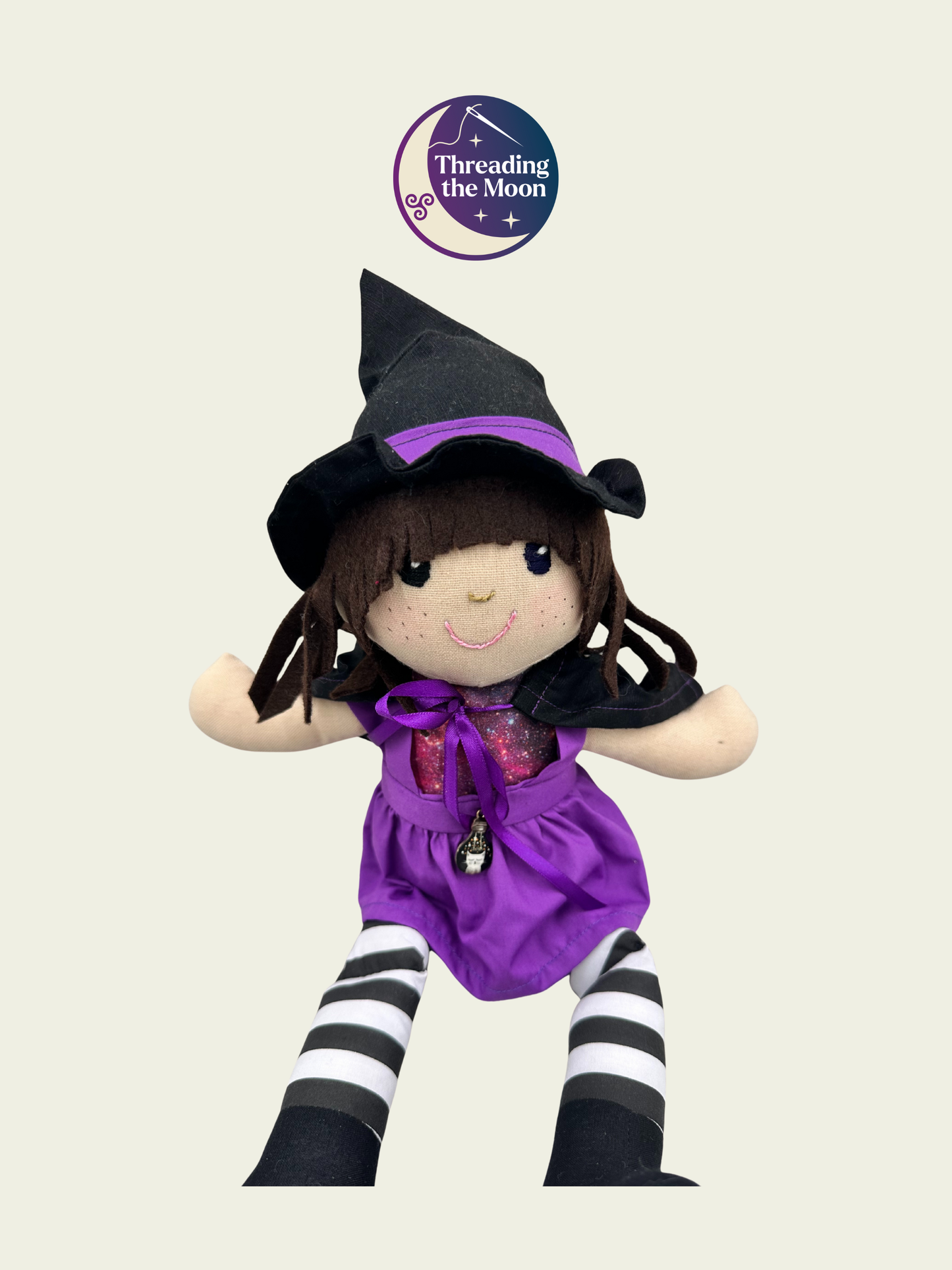 Adorable Witch Fabric Art Doll