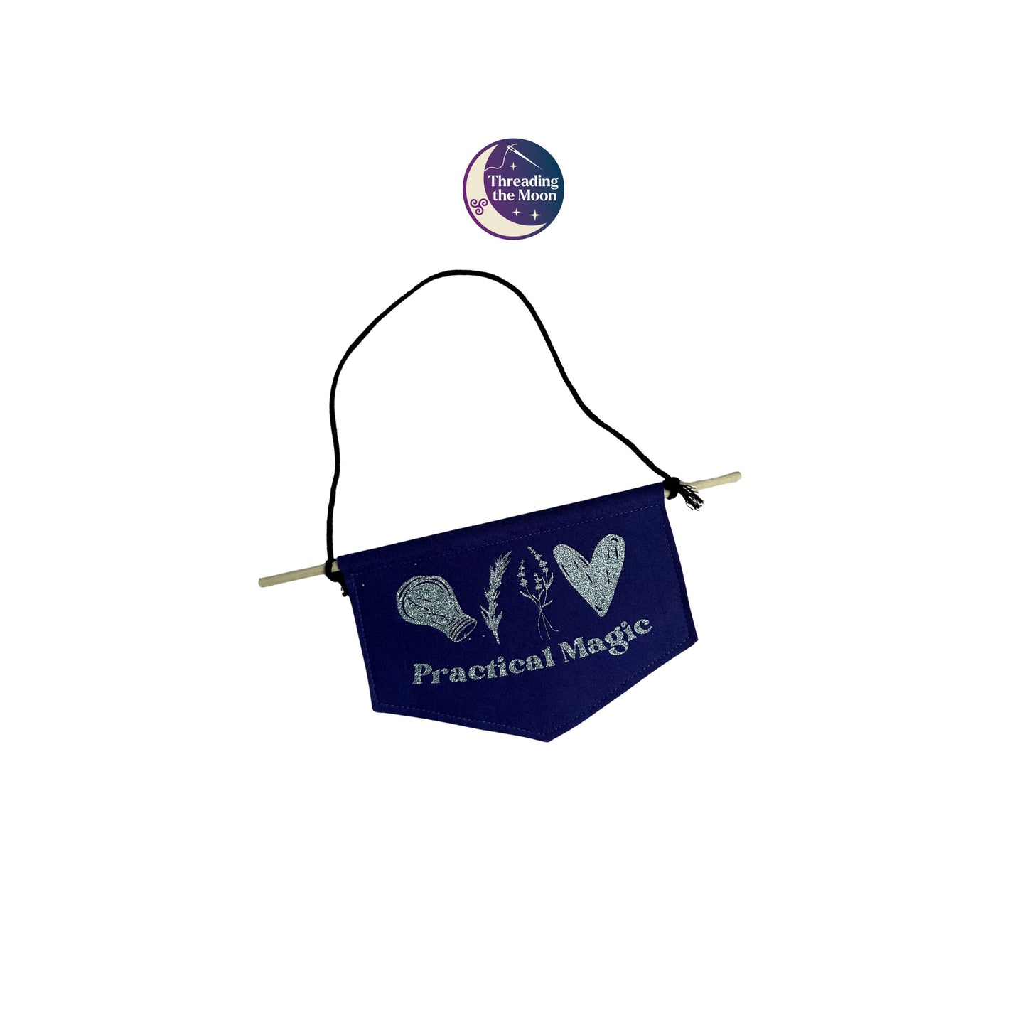 Magic Spell Mini Wall Hanging – Witchy Felt Banner with Herbs & Bottle