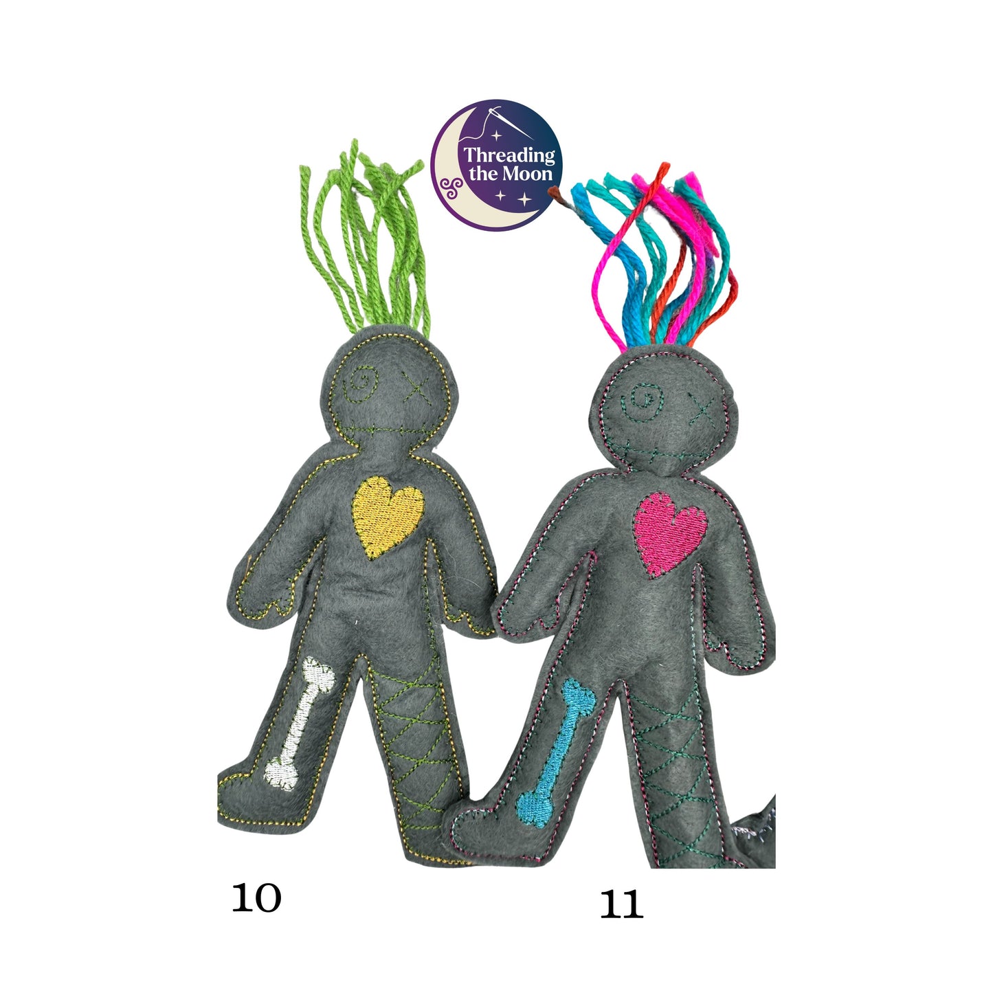 Handmade Mini Voodoo Doll Pocket Friends – Embroidered Felt Art Dolls – Collectible Lucky Charms