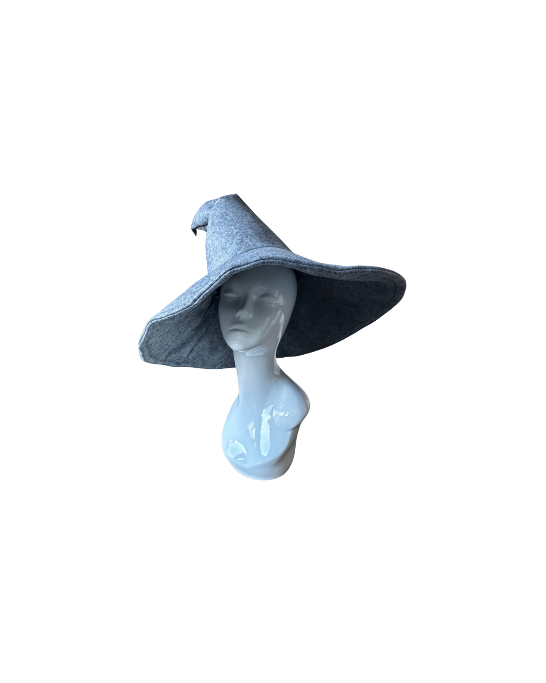 Grey / Gray Sloped Brim Wandering Wizard Hat