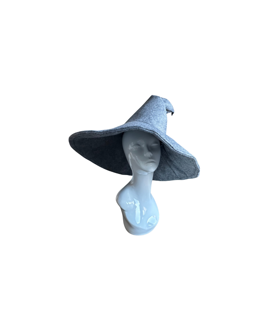 Grey / Gray Sloped Brim Wandering Wizard Hat