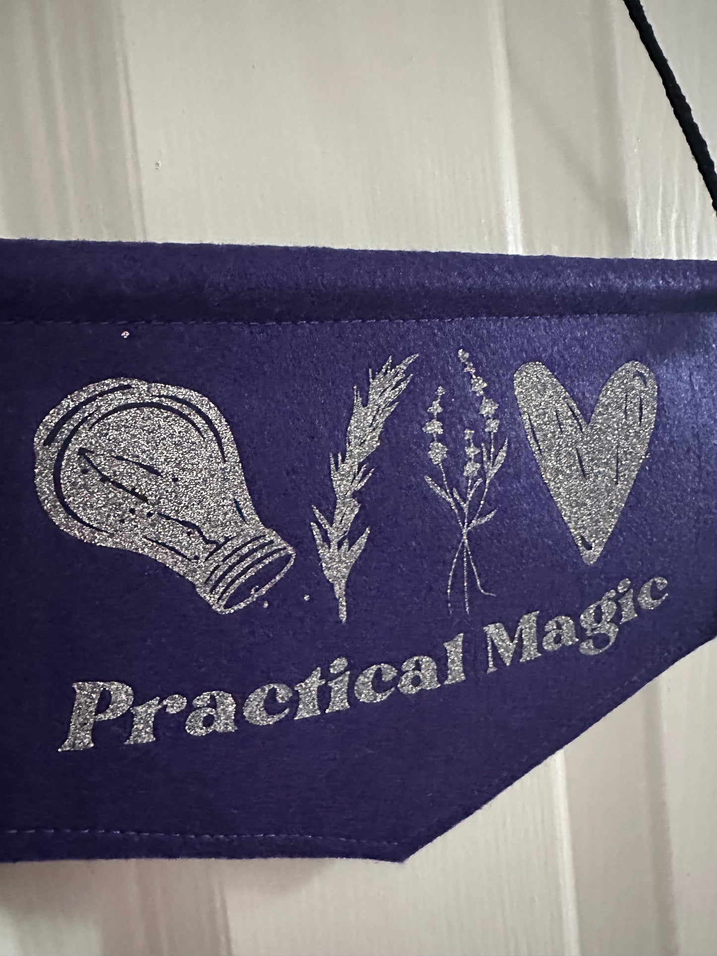 Magic Spell Mini Wall Hanging – Witchy Felt Banner with Herbs & Bottle