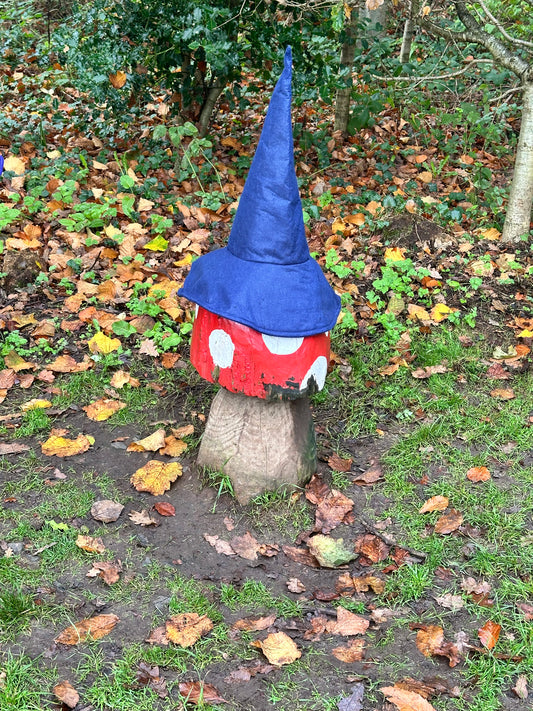 Navy Sloped Brim Wandering Wizard Hat