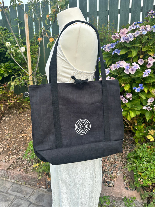 Hecate's Wheel Embroidered Tote Bag