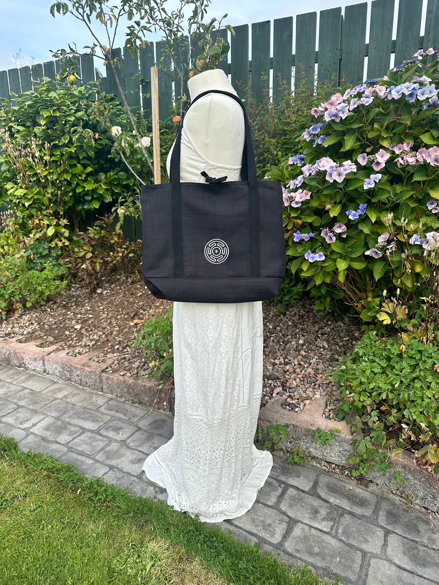 Hecate's Wheel Embroidered Tote Bag