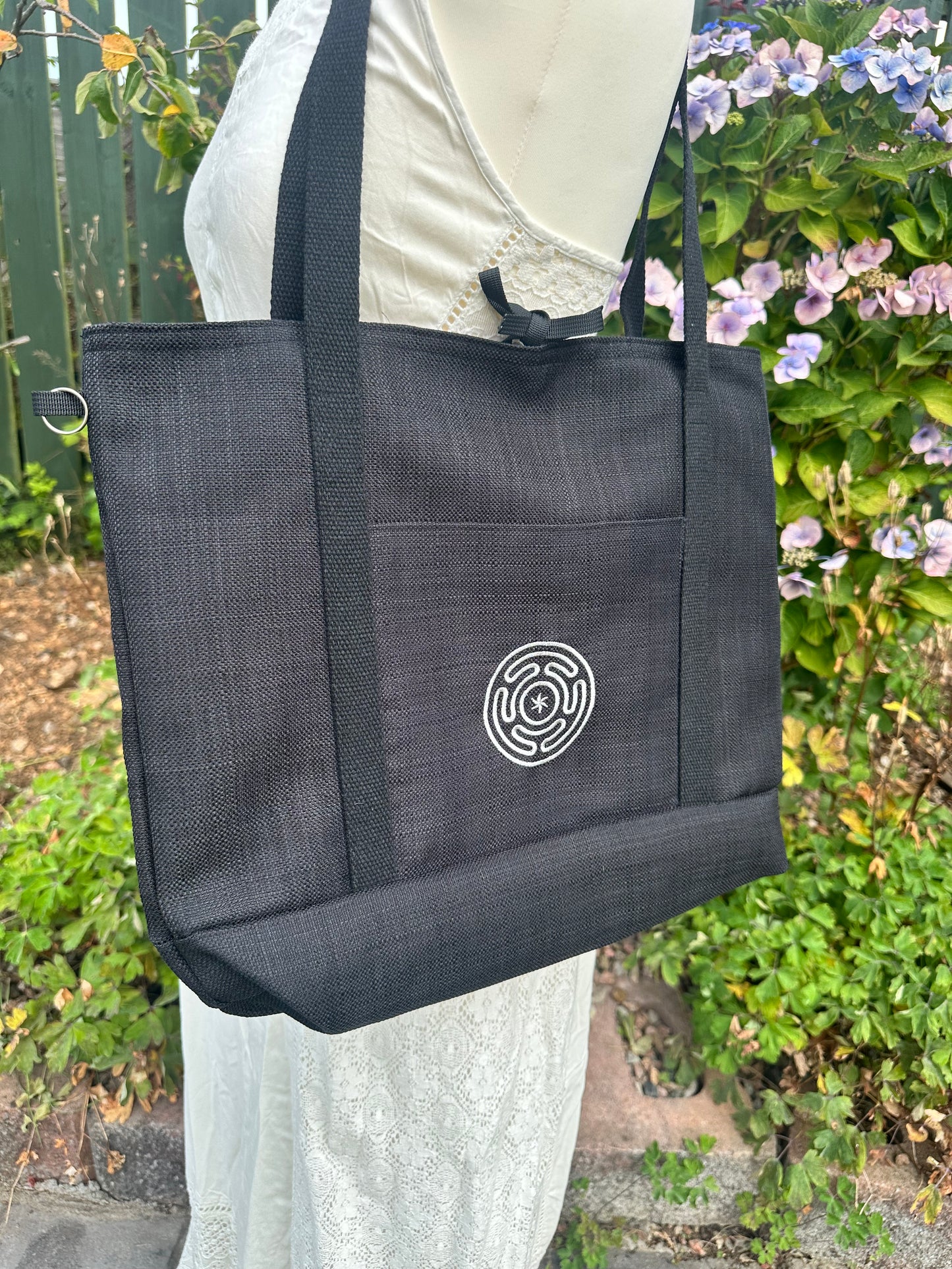 Hecate's Wheel Embroidered Tote Bag
