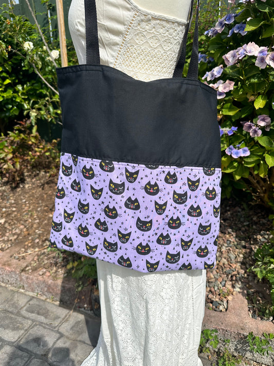 Artisan Cat Print Everyday Tote - OOAK