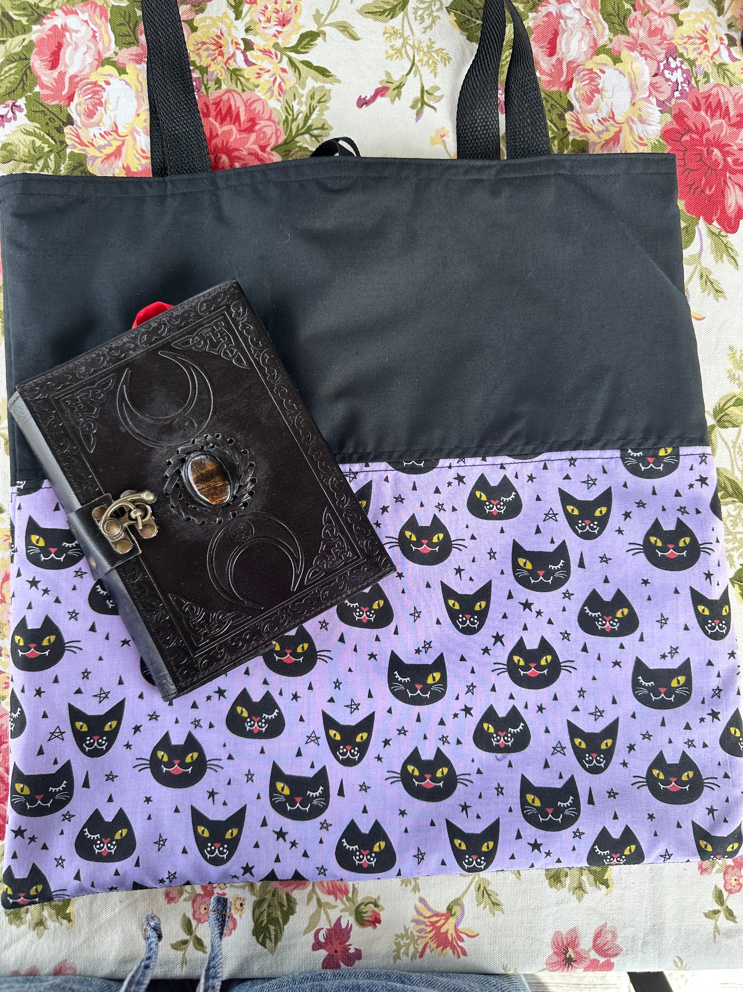 Artisan Cat Print Everyday Tote - OOAK