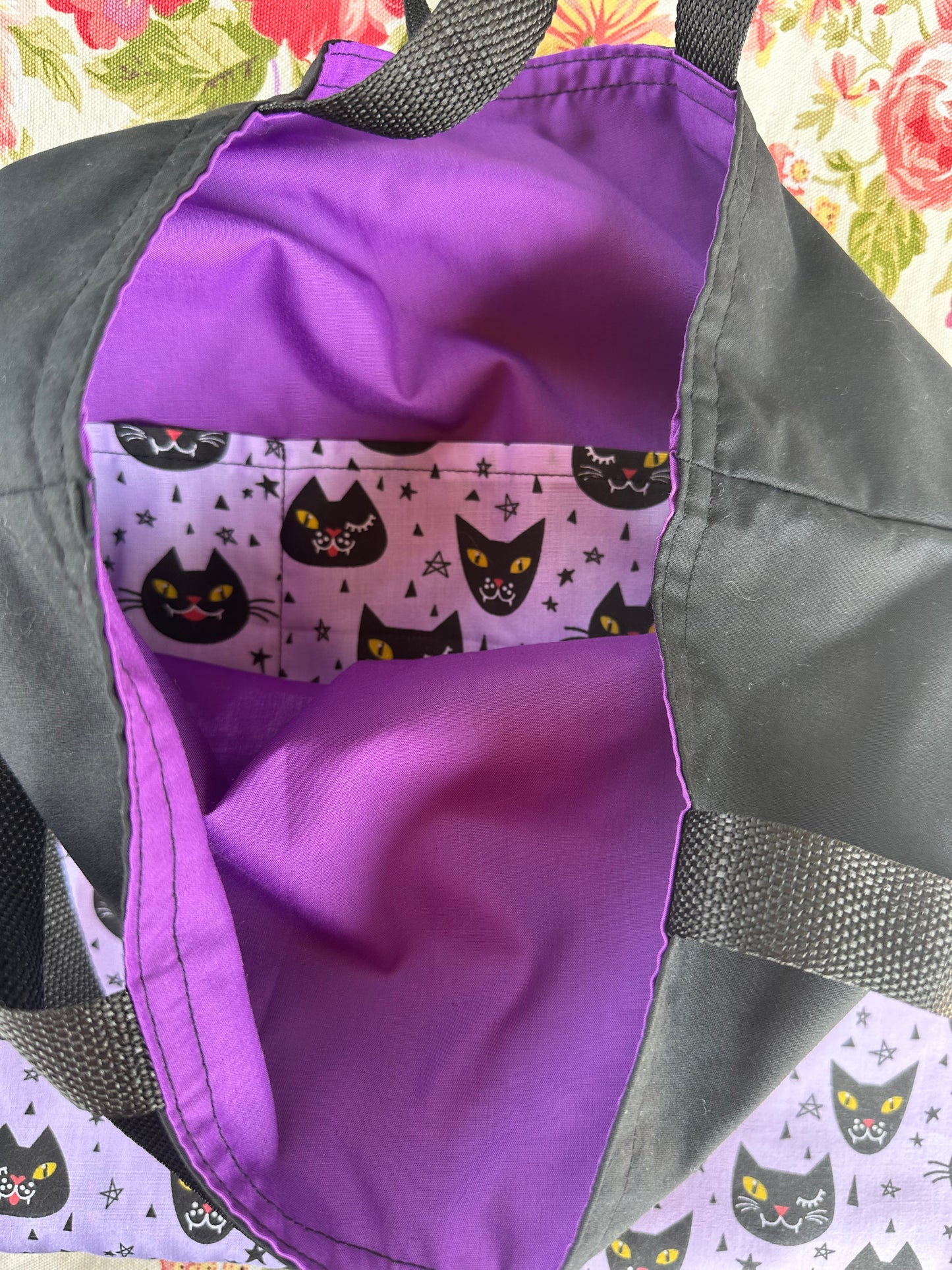Artisan Cat Print Everyday Tote - OOAK