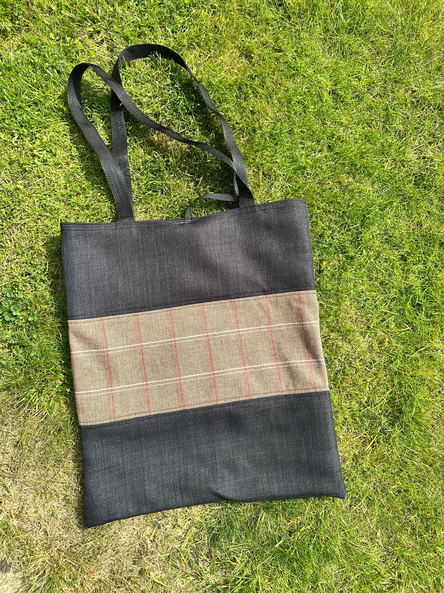 Wool Plaid Everyday Stylish Tote Bag- OOAK