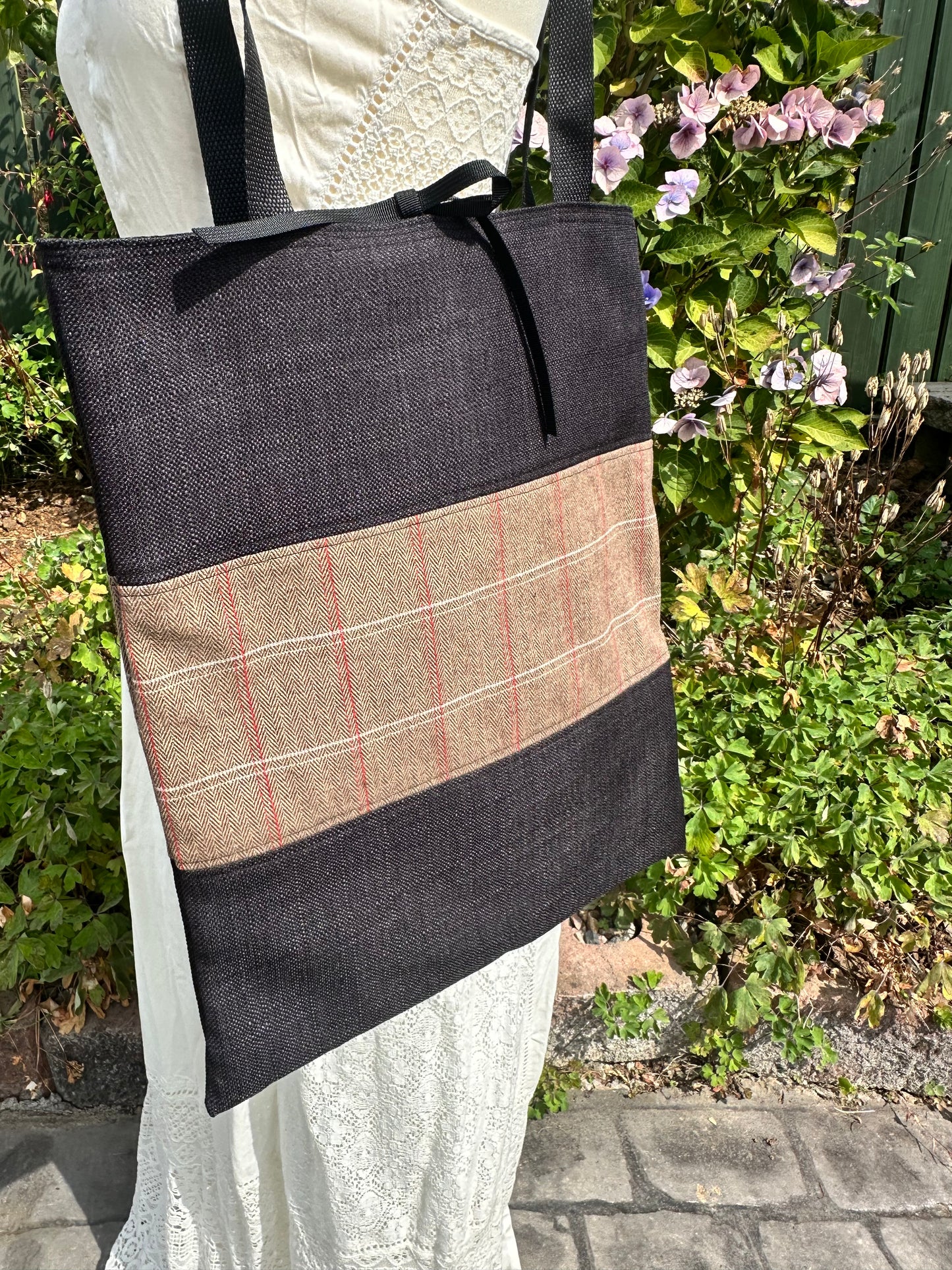 Wool Plaid Everyday Stylish Tote Bag- OOAK