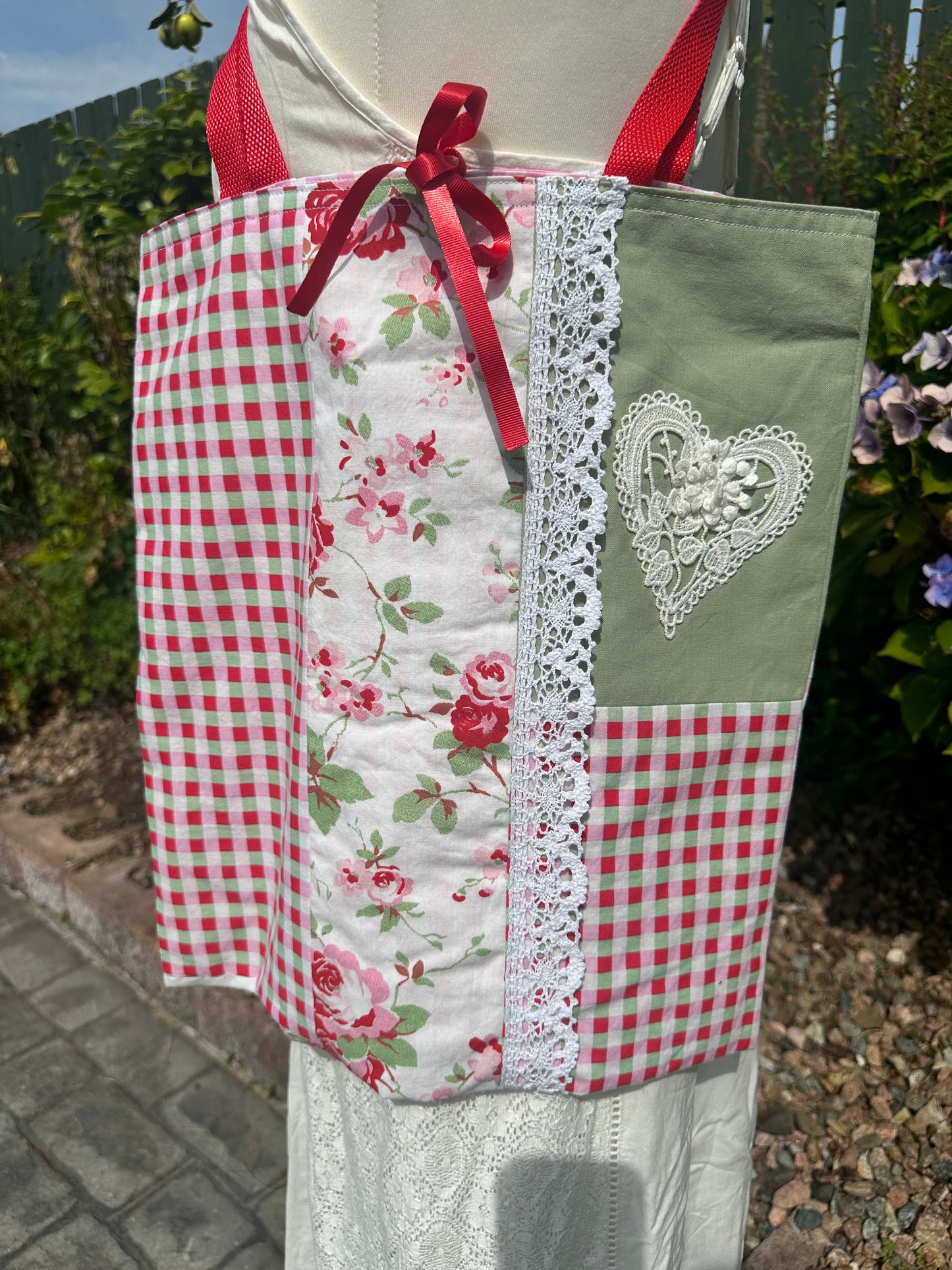 Handmade Cottage-Inspired Shoulder Tote – Upcycled Cotton