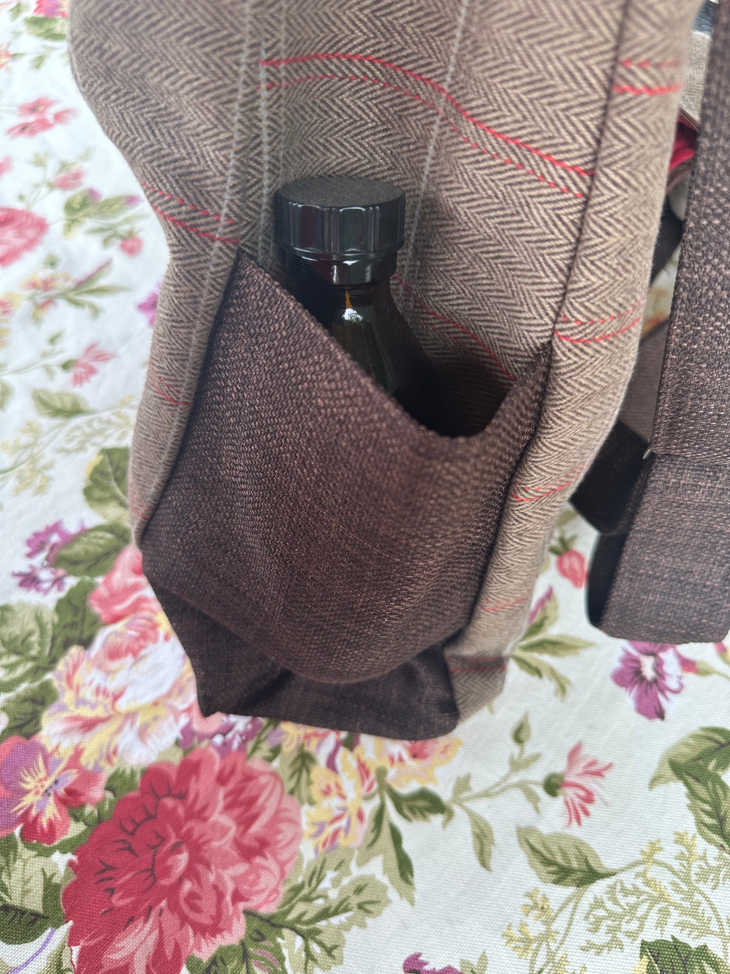 Stylish Wool Tweed Hobo Bag - OOAK