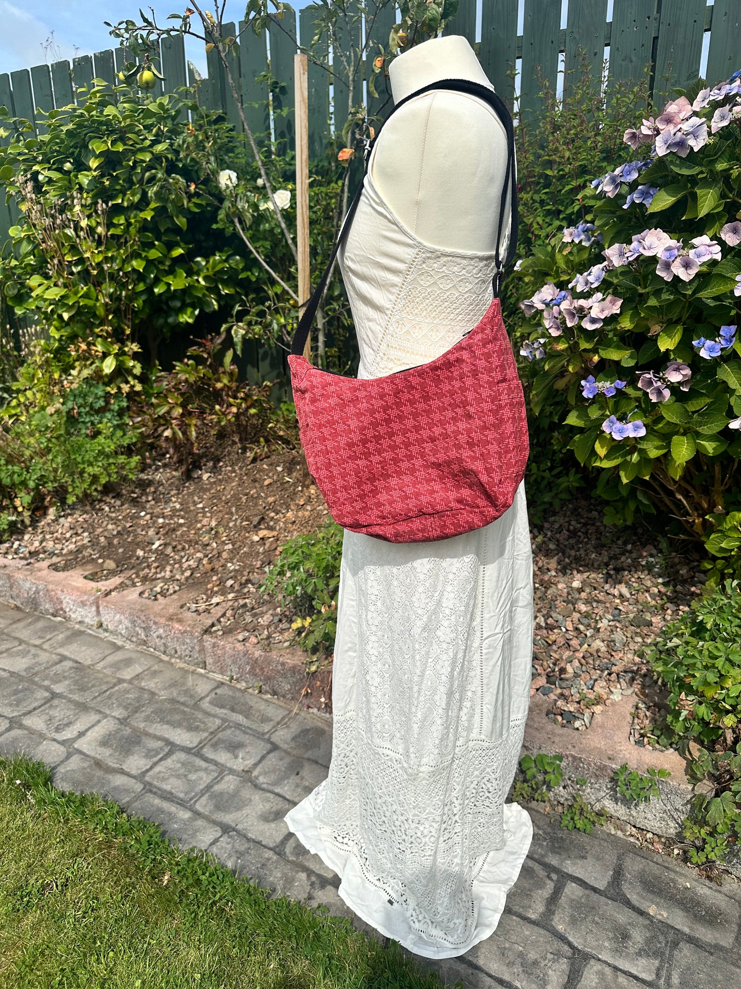 Stylish Hobo Slouchy Bag  - Cotton Canvas Zipped Lined Purse