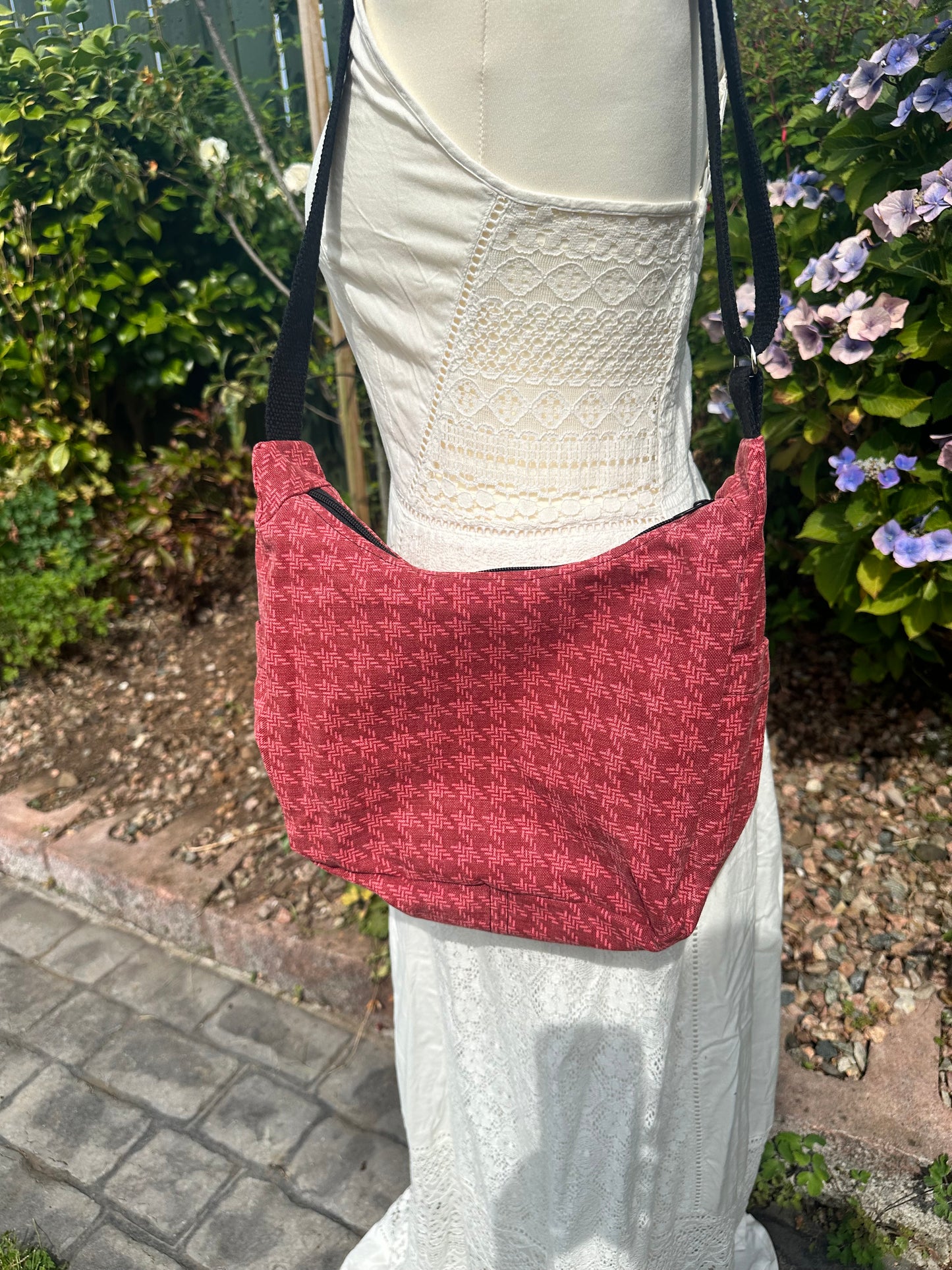 Stylish Hobo Slouchy Bag  - Cotton Canvas Zipped Lined Purse