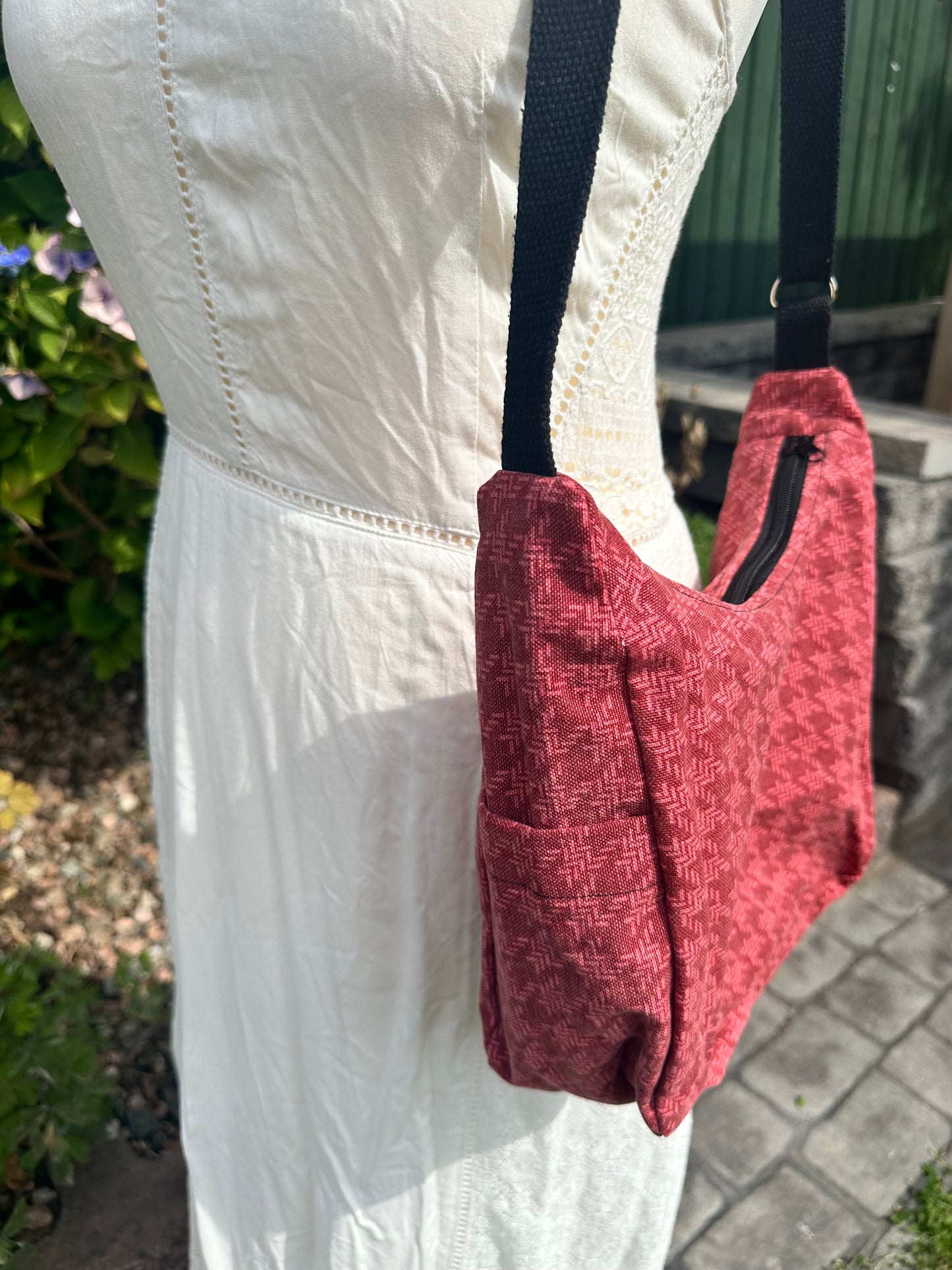Stylish Hobo Slouchy Bag  - Cotton Canvas Zipped Lined Purse