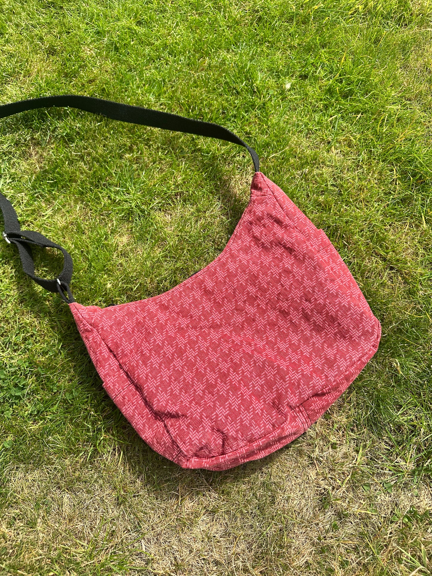 Stylish Hobo Slouchy Bag  - Cotton Canvas Zipped Lined Purse