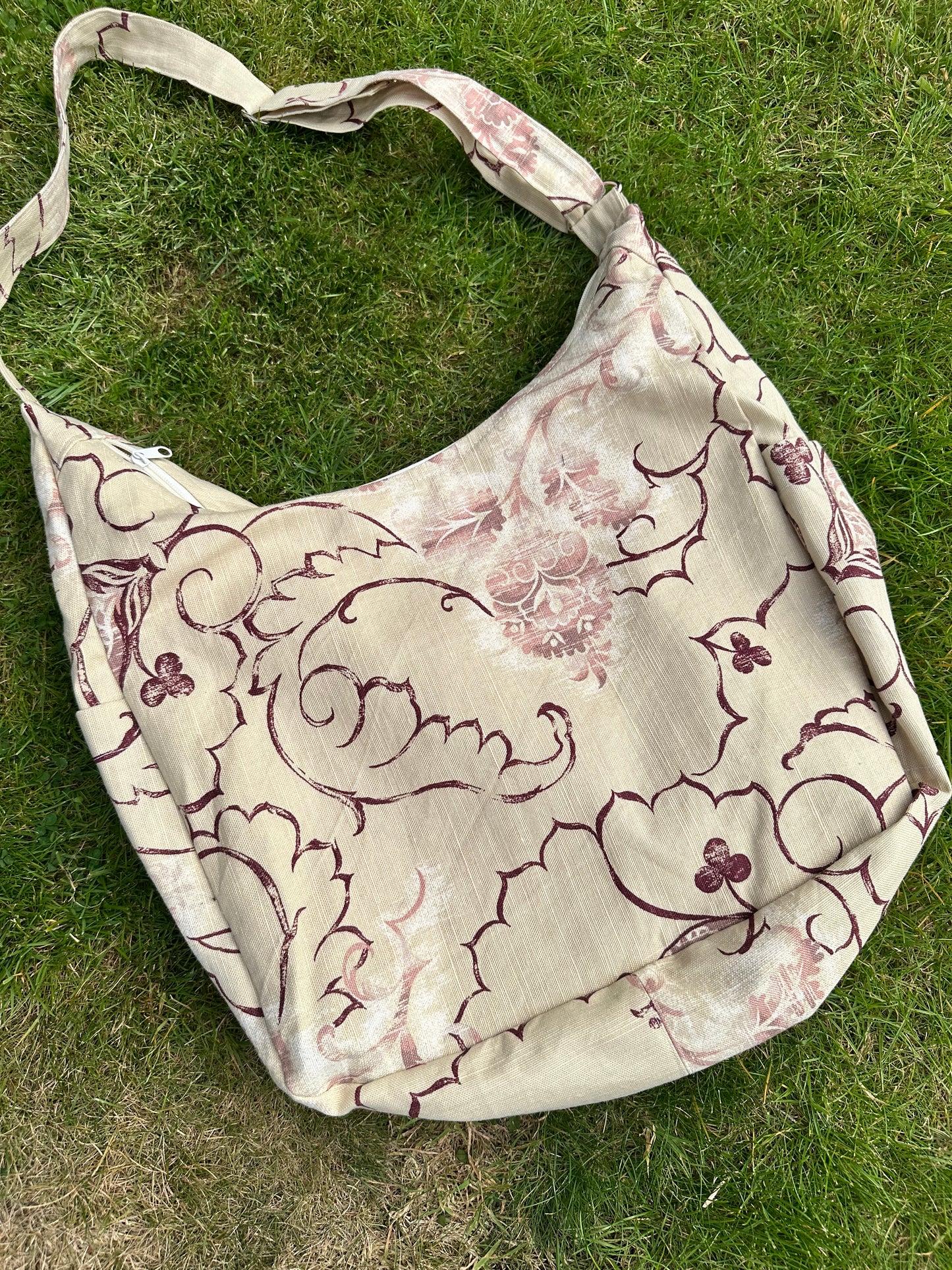 Stylish Hobo Slouchy Bag  -Large Linen Tote Bag with Zips