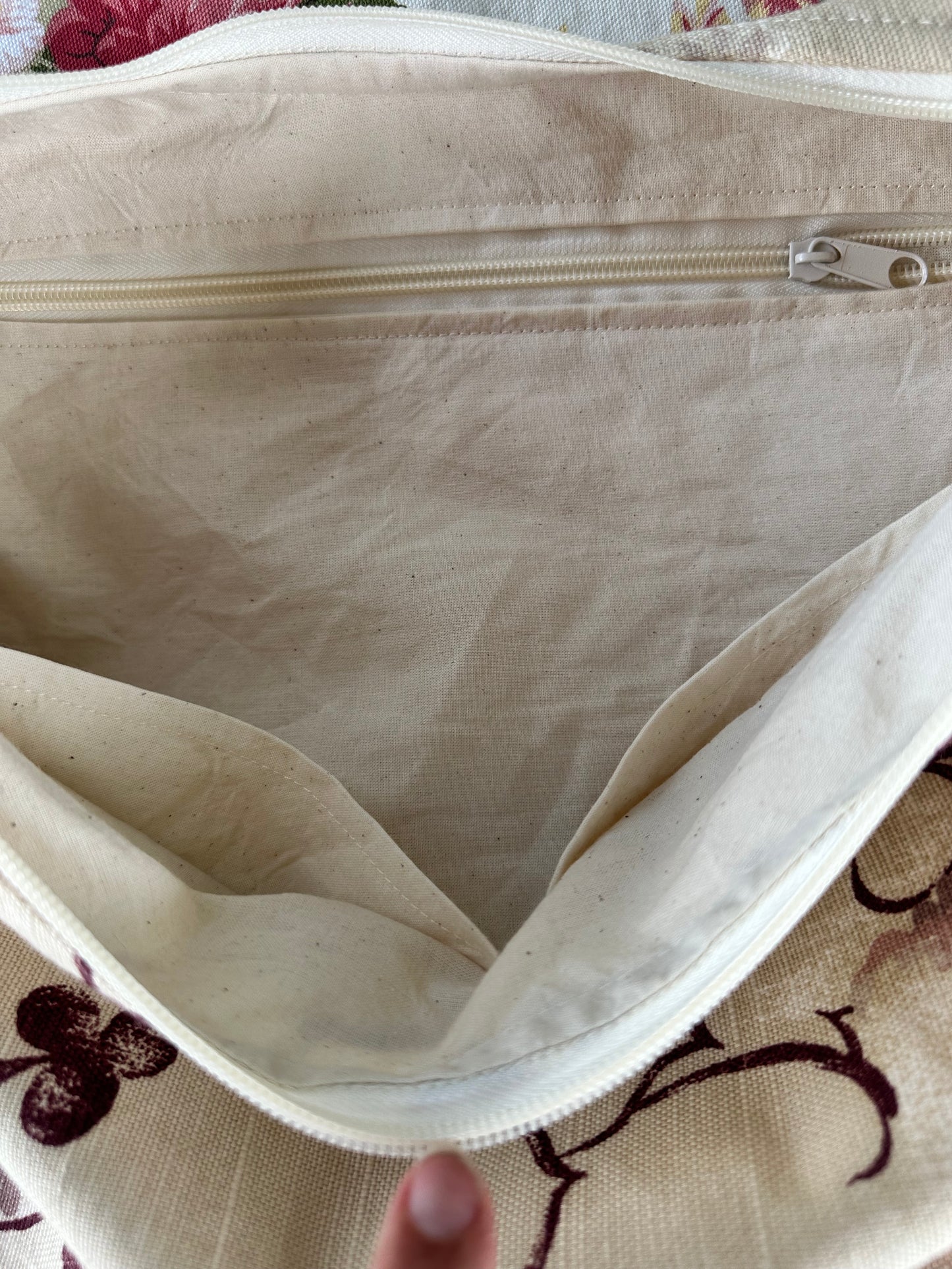 Stylish Hobo Slouchy Bag  -Large Linen Tote Bag with Zips