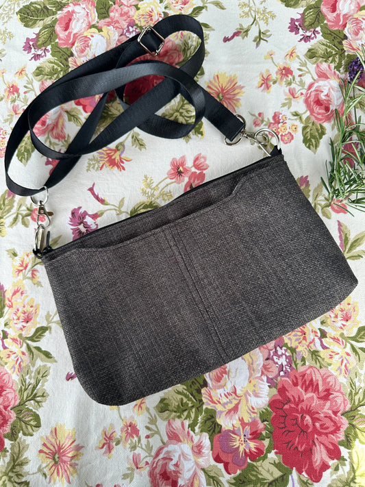 Small Truffle Brown Crossbody Bag with Zip Closure