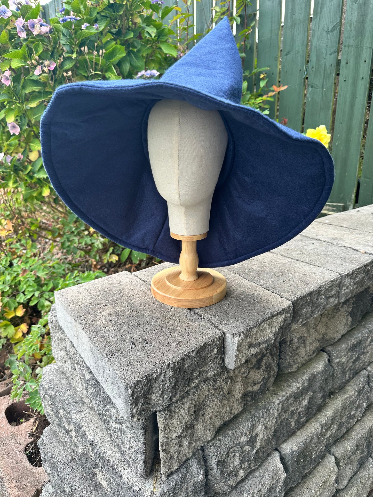 Navy Sloped Brim Wandering Wizard Hat