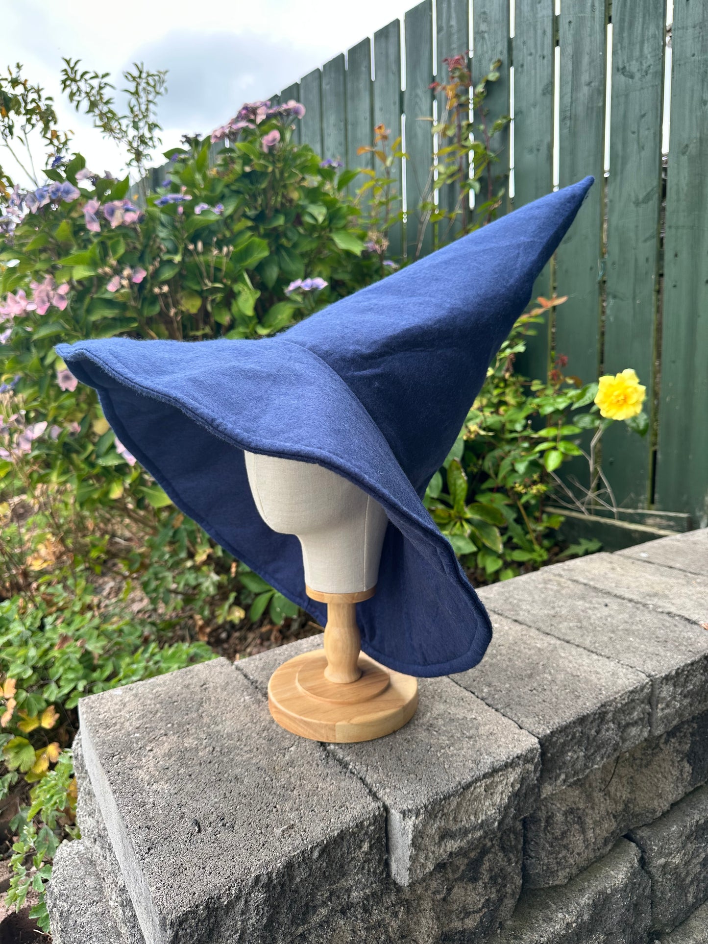 Navy Sloped Brim Wandering Wizard Hat