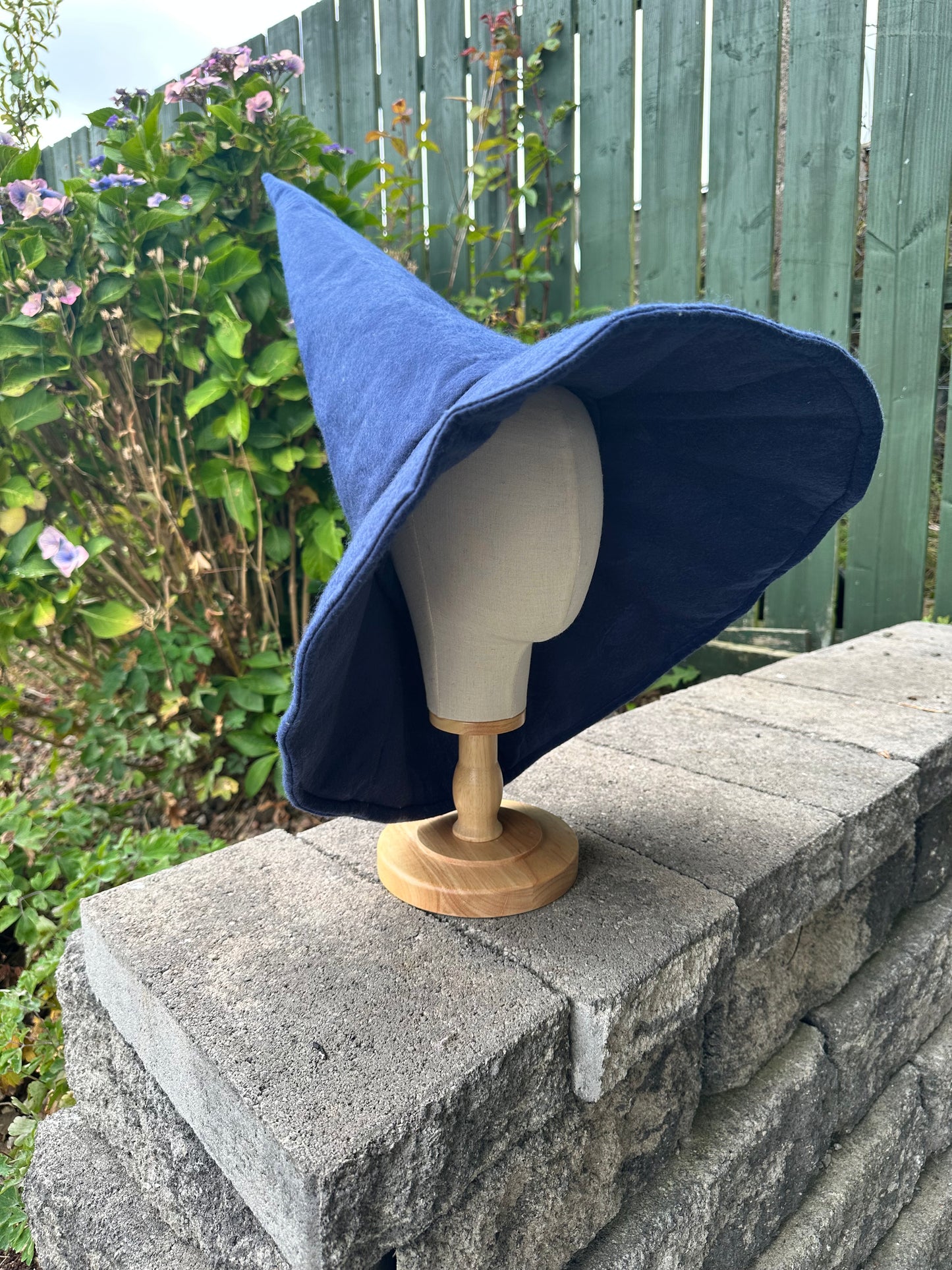 Navy Sloped Brim Wandering Wizard Hat