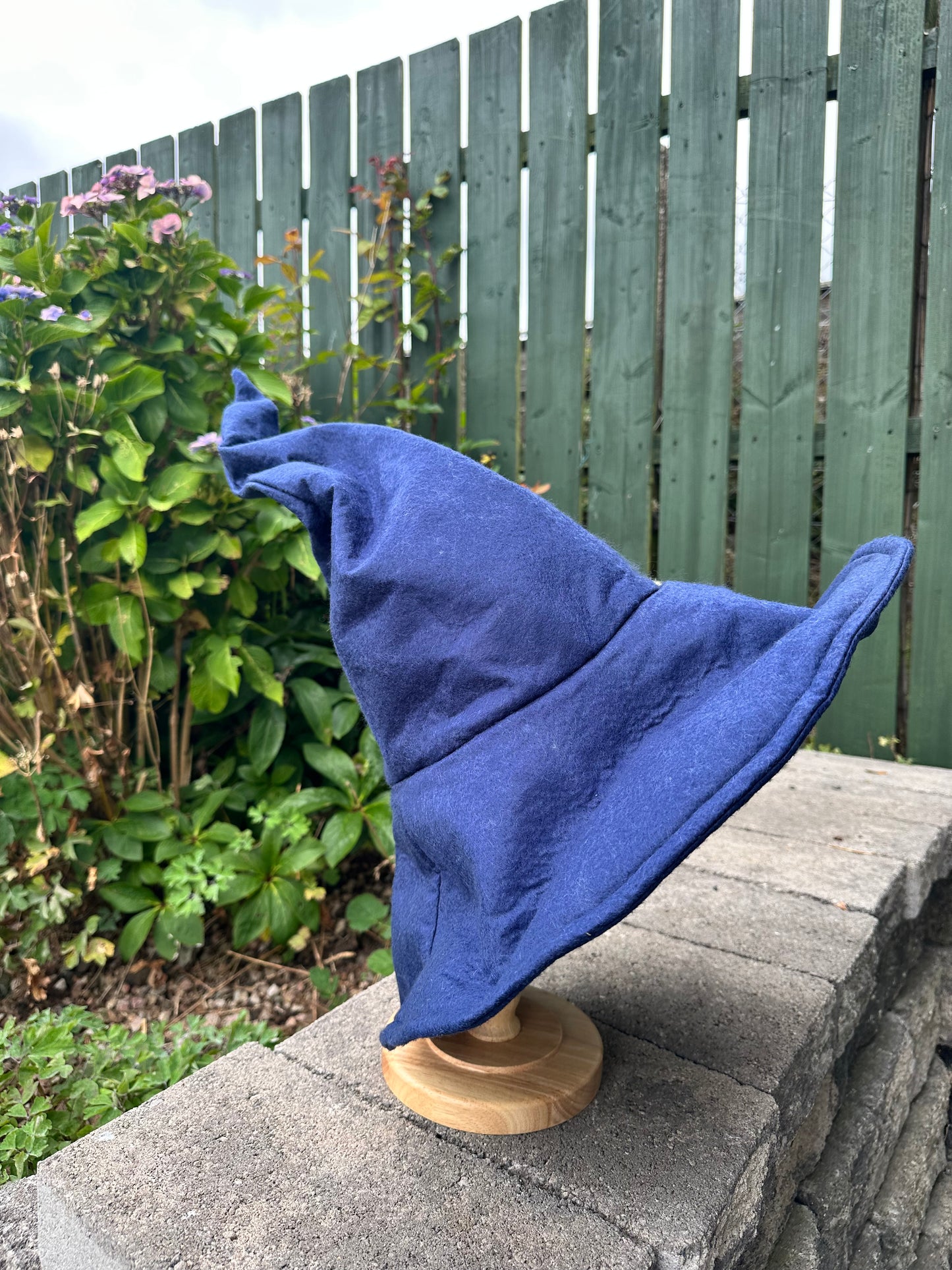 Navy Sloped Brim Wandering Wizard Hat
