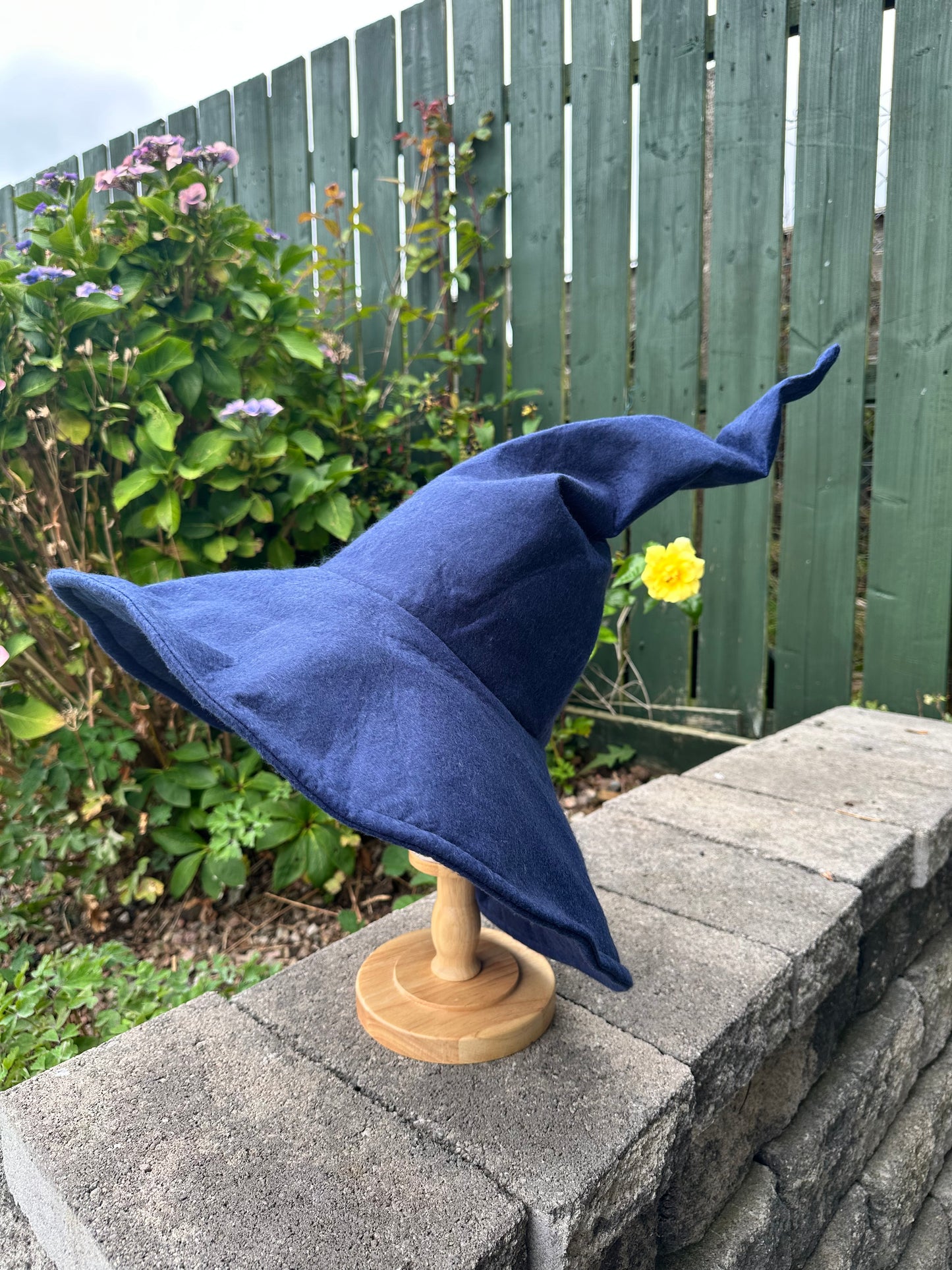 Navy Sloped Brim Wandering Wizard Hat