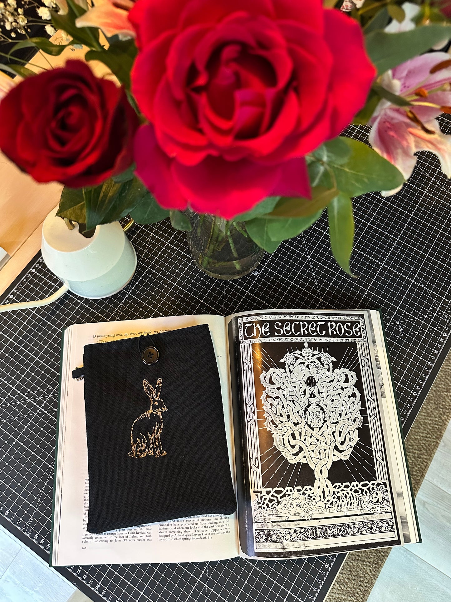 Magical Hare Embroidered Book Sleeve