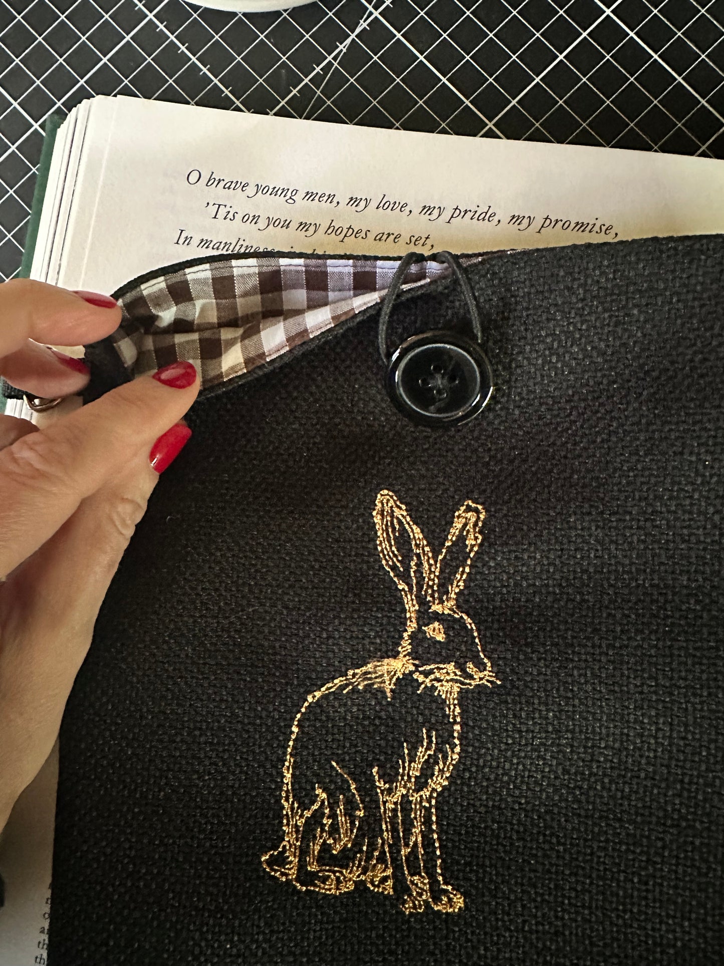 Magical Hare Embroidered Book Sleeve