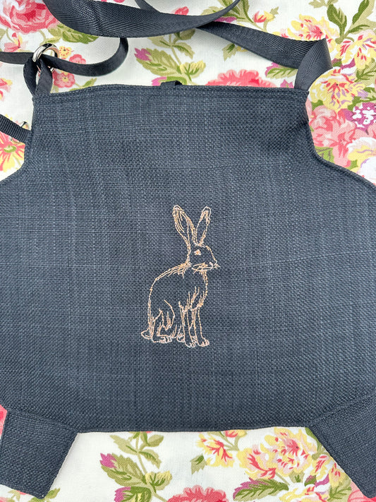 Small Black Cauldron Bag / Crossbody Purse  - Hare Edition