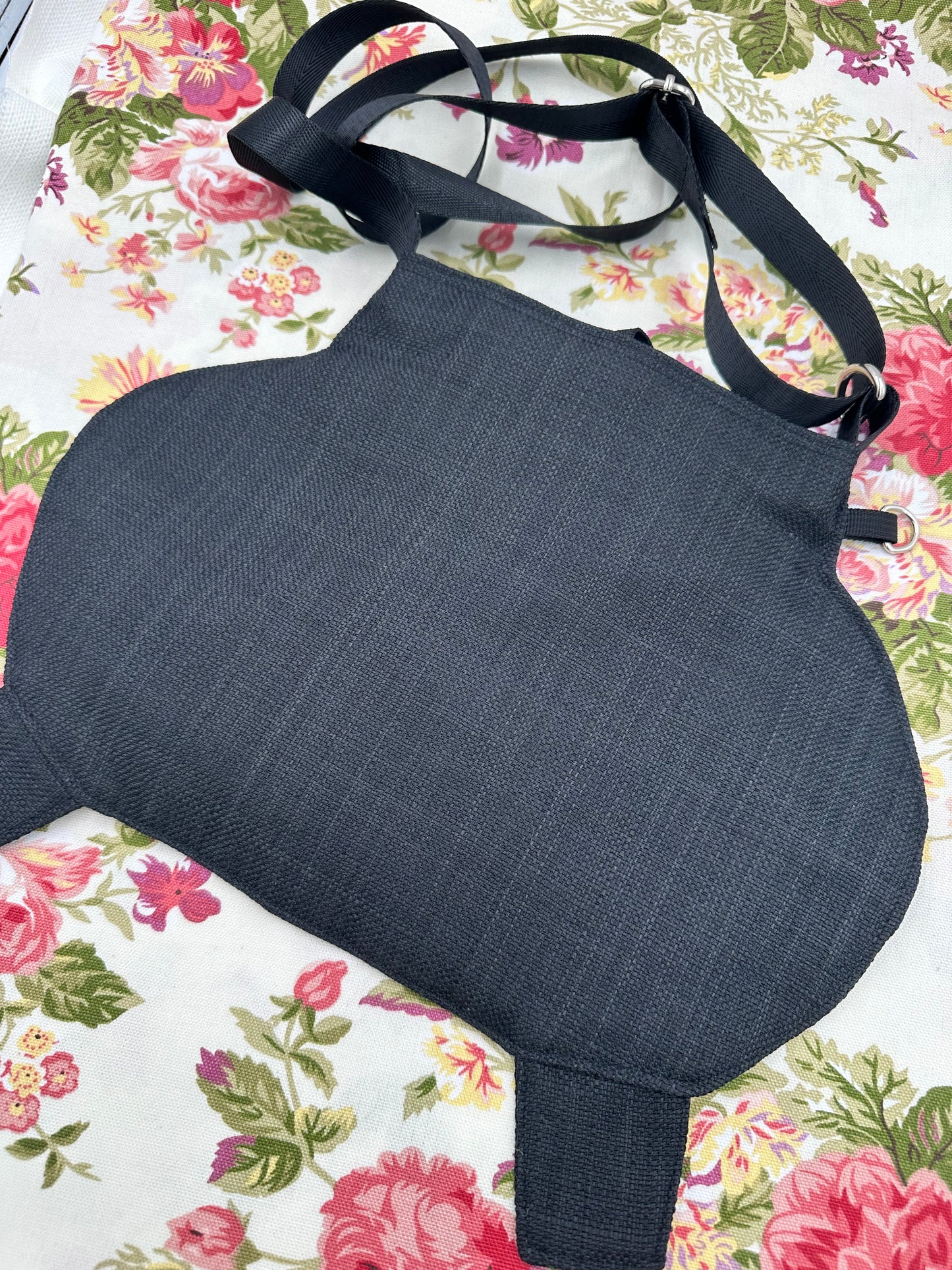 Small Black Cauldron Bag / Crossbody Purse  - Hare Edition
