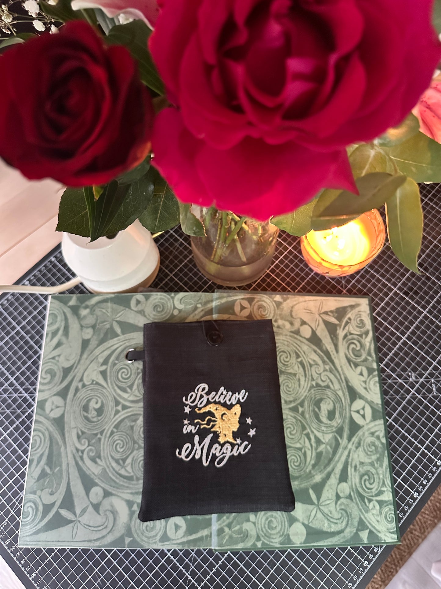 'Believe in Magic' Embroidered Book Sleeve