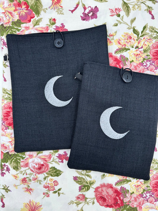 Crescent Moon Embroidered Book Sleeve
