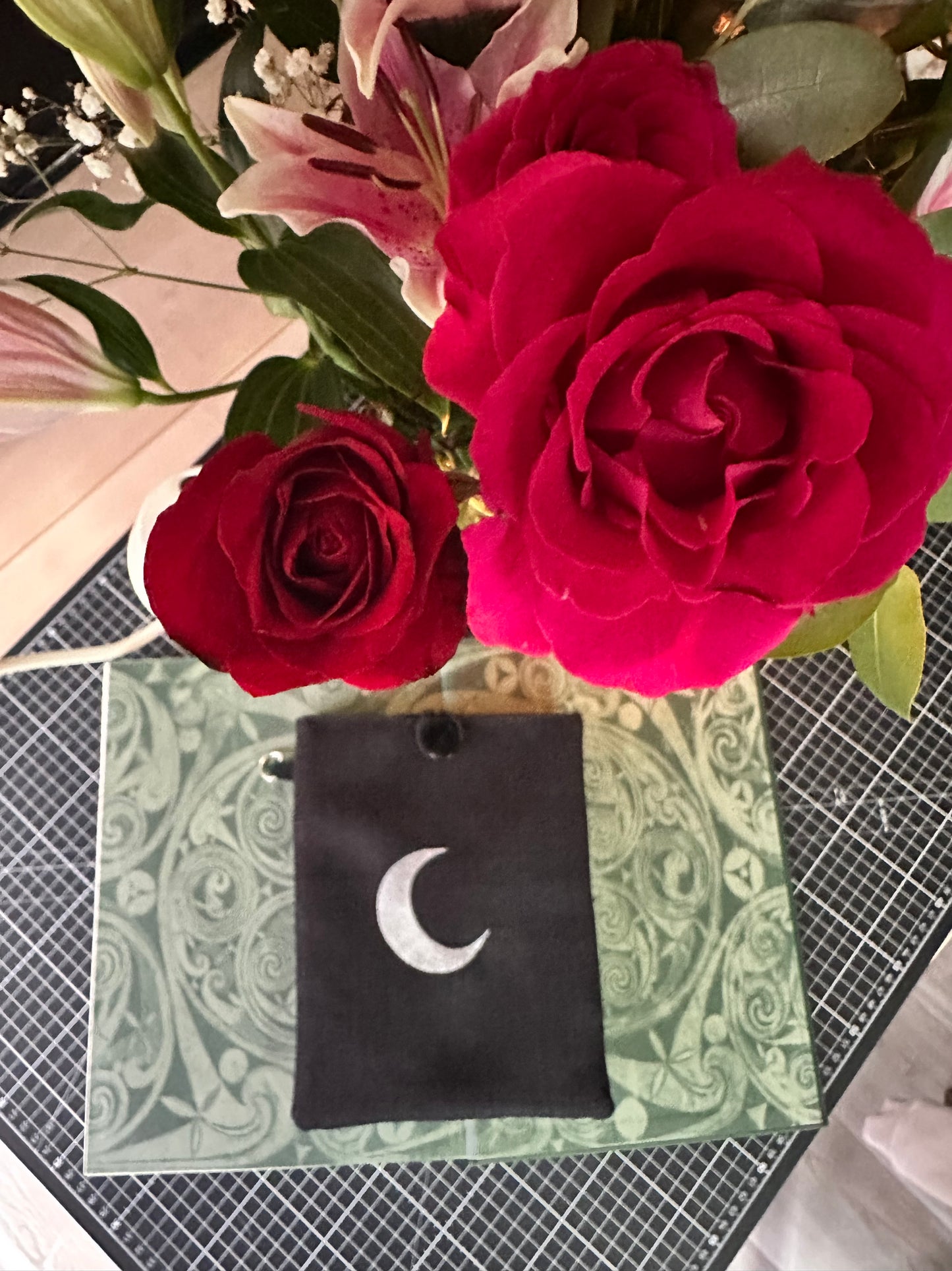 Crescent Moon Embroidered Book Sleeve