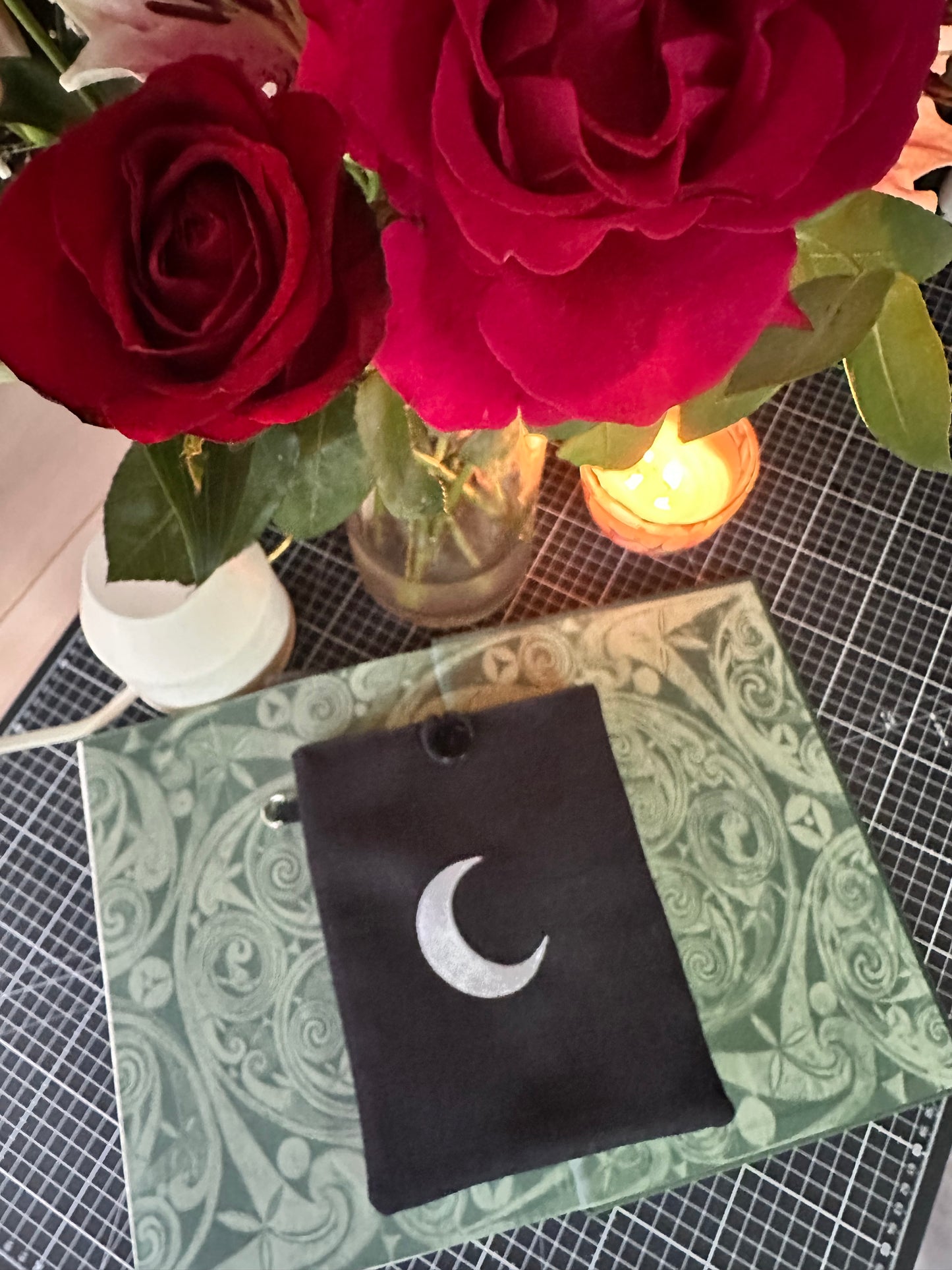 Crescent Moon Embroidered Book Sleeve