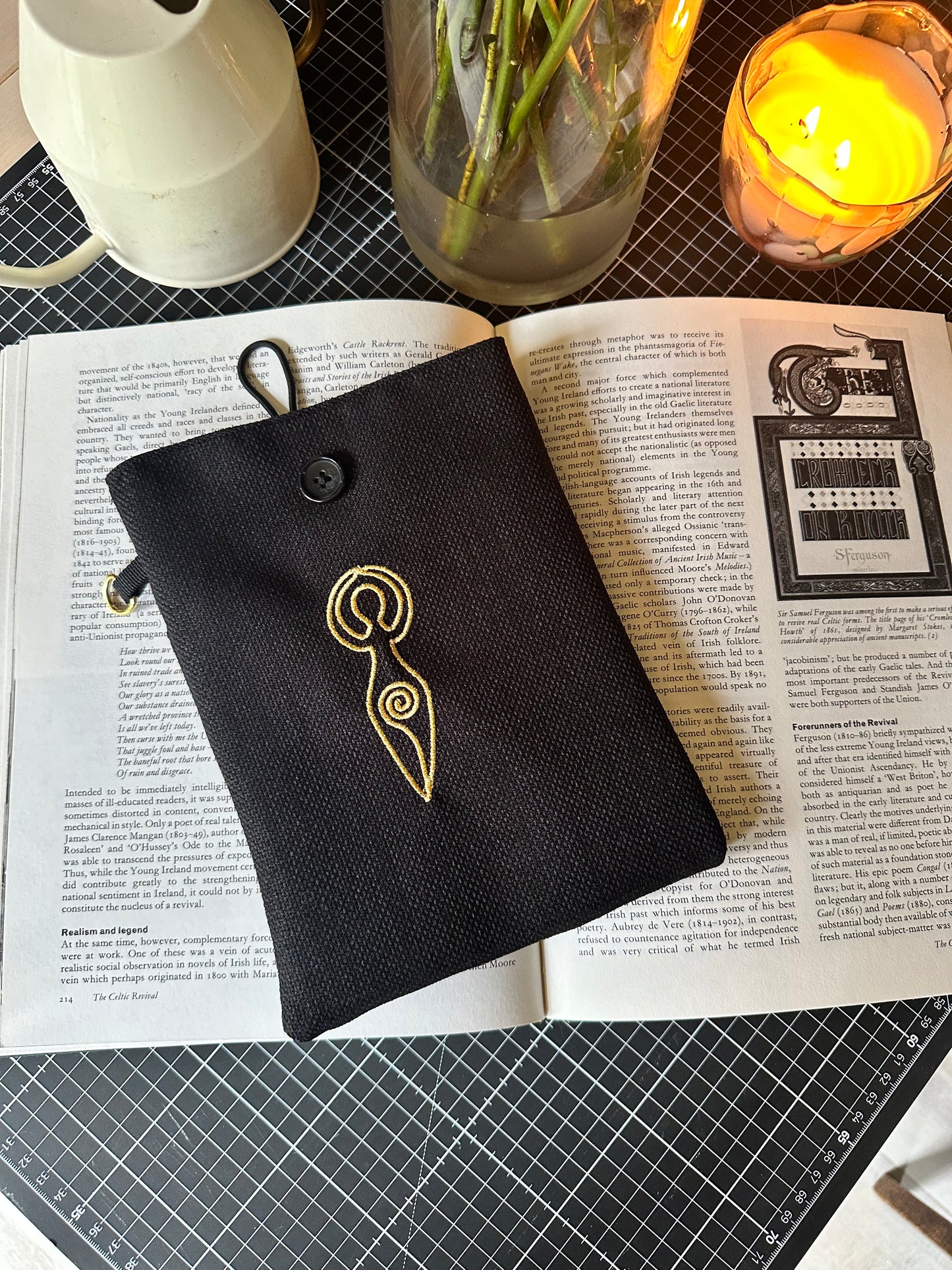 Goddess Embroidered Book Sleeve