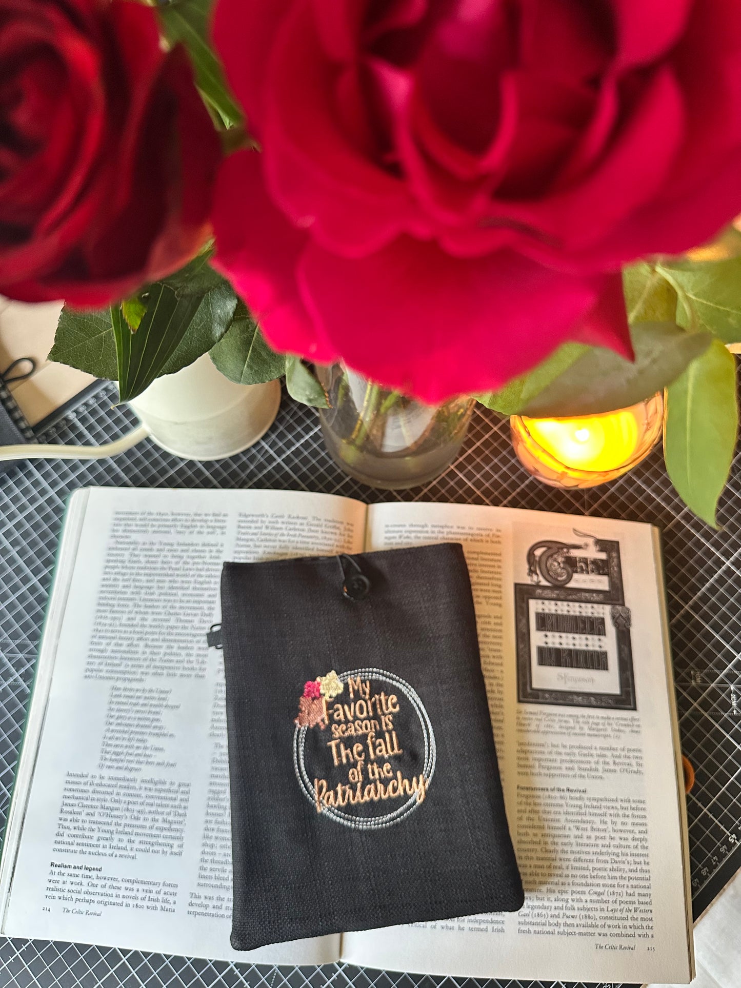 Fall of the Patriarchy Embroidered Book Sleeve