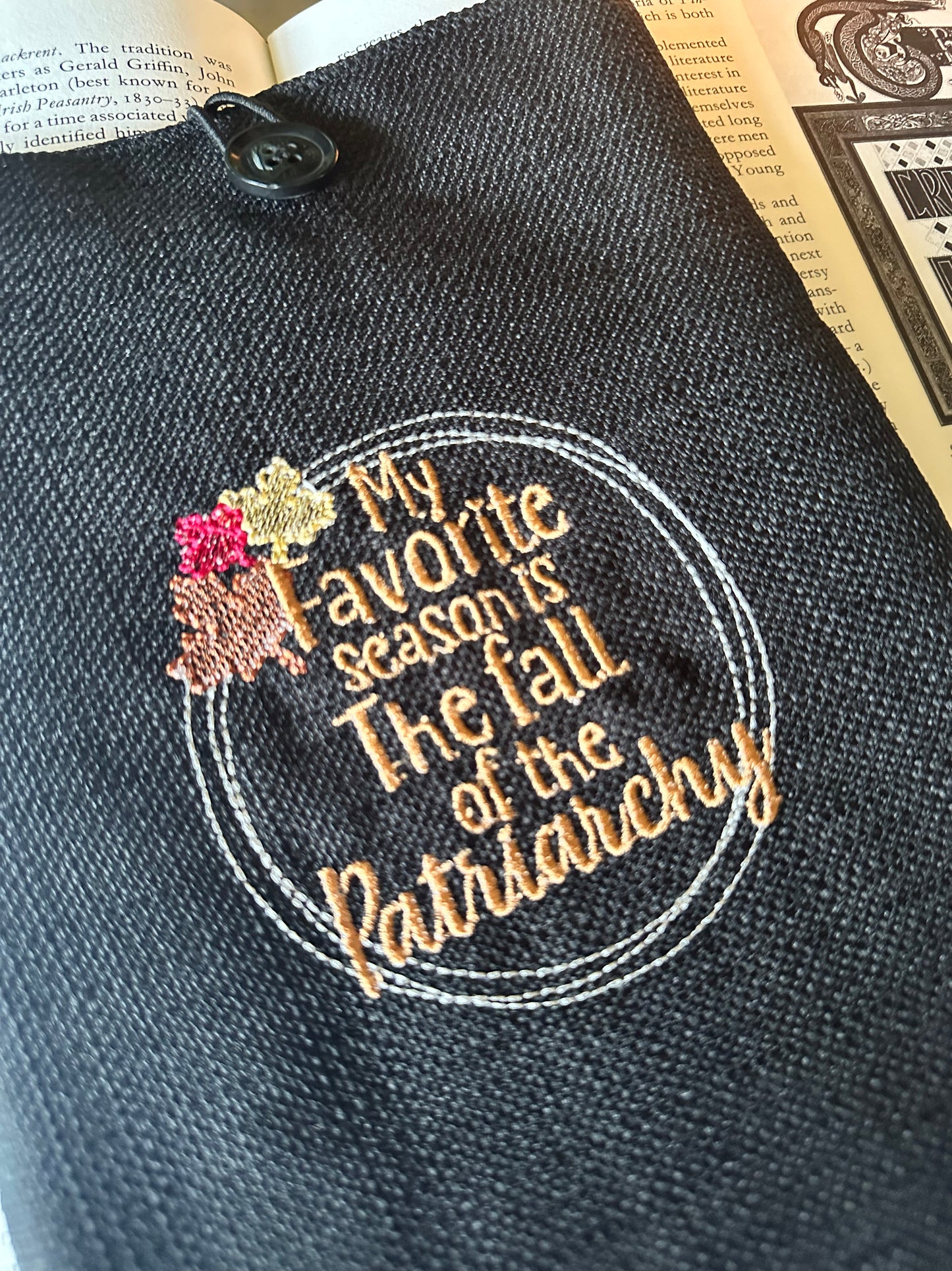 Fall of the Patriarchy Embroidered Book Sleeve
