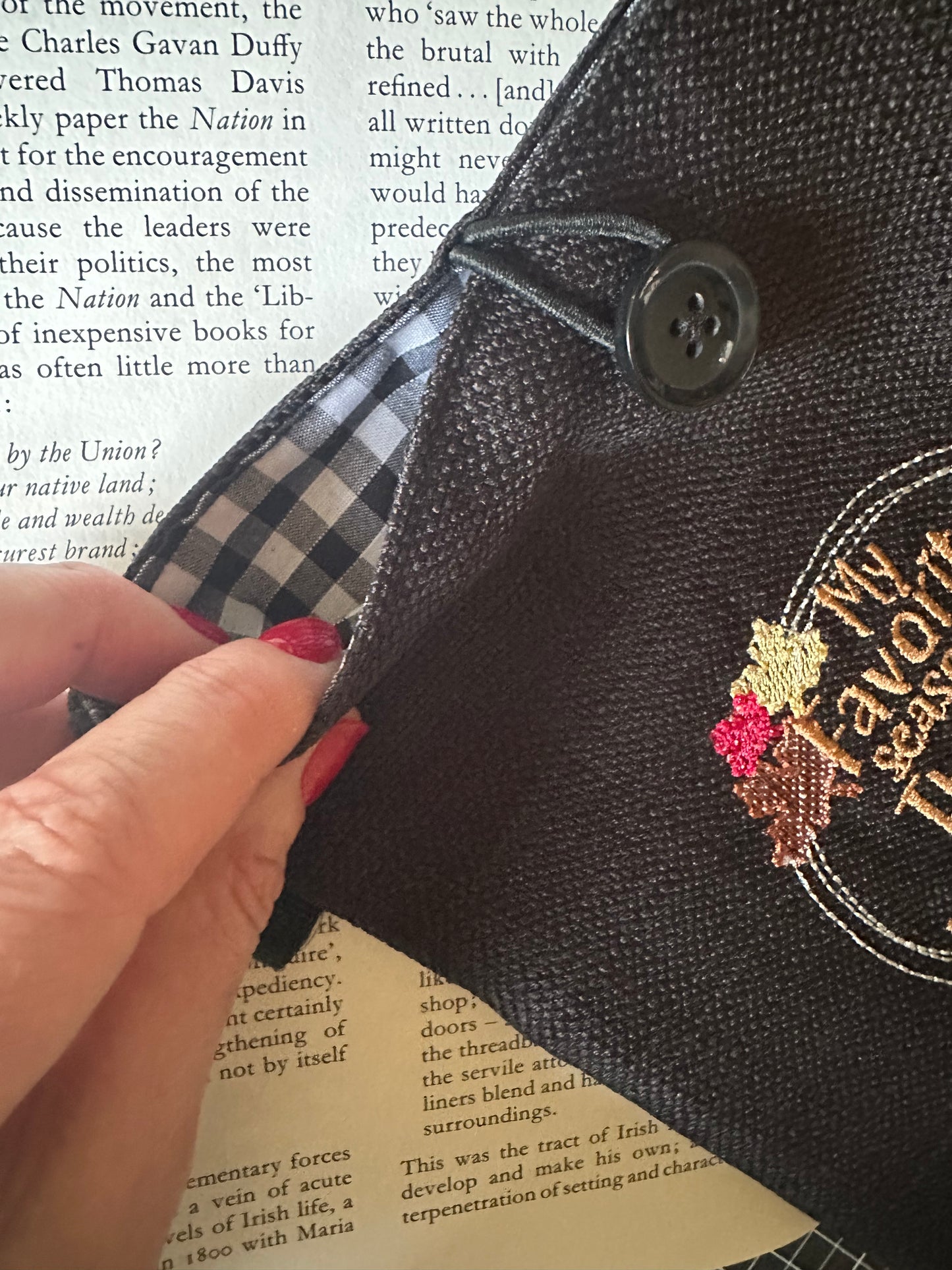 Fall of the Patriarchy Embroidered Book Sleeve