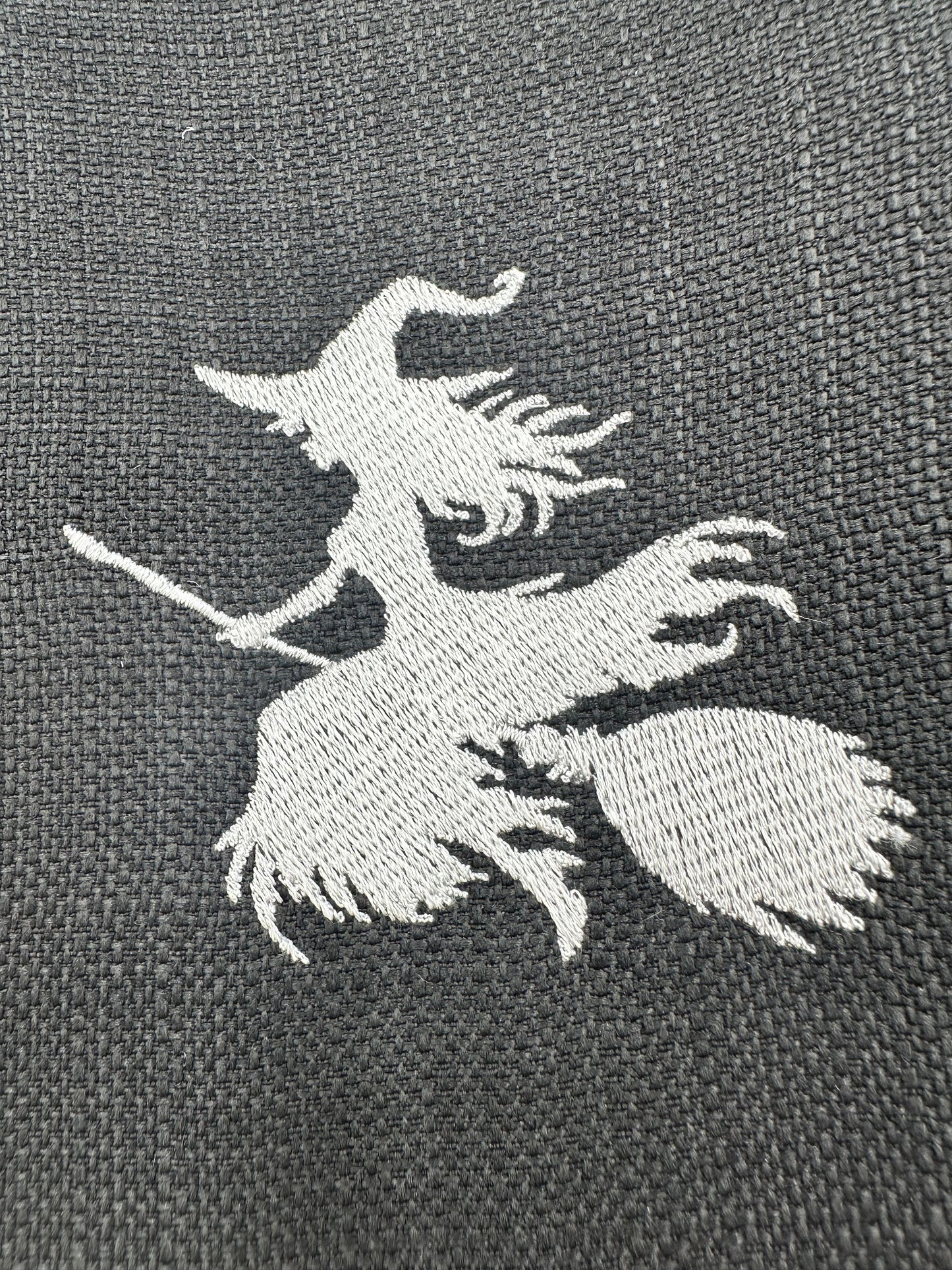 Witch on a Broom Embroidered Book Sleeve