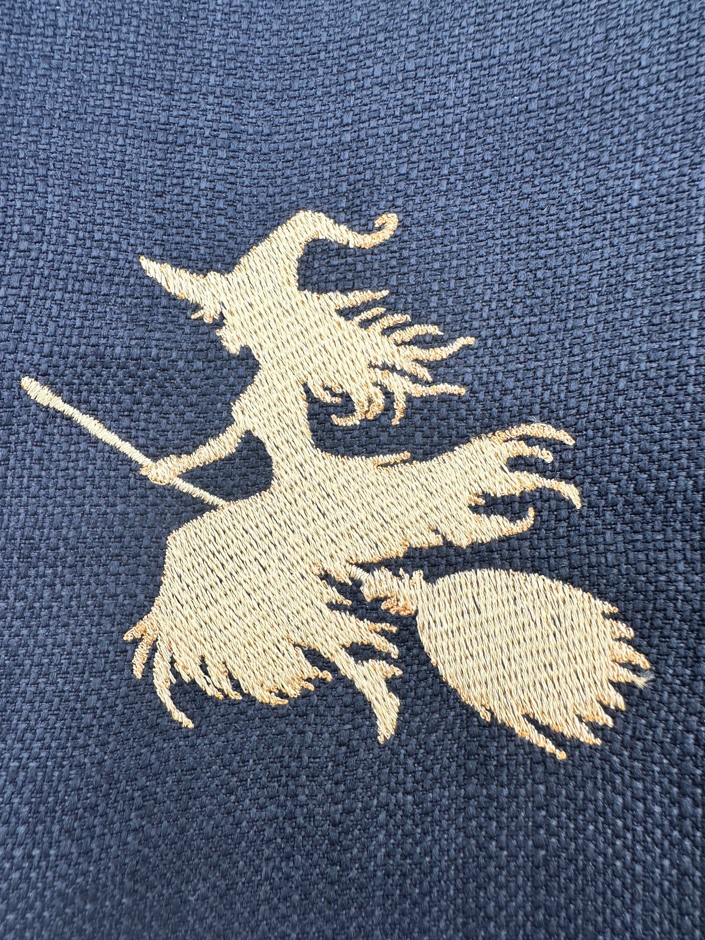 Witch on a Broom Embroidered Book Sleeve