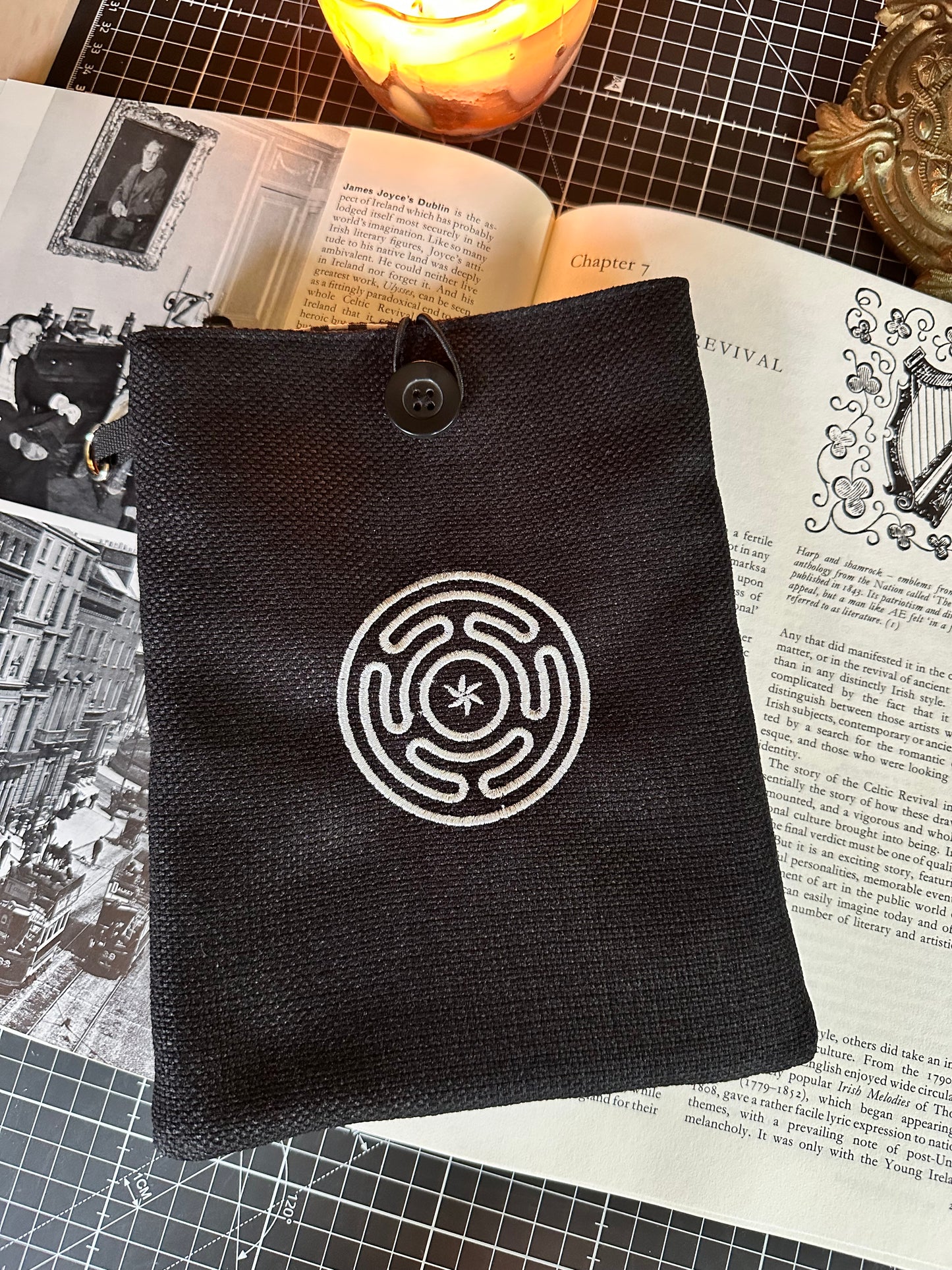 Hecate's Wheel  / Strophalos of Hecate Embroidered Book Sleeve