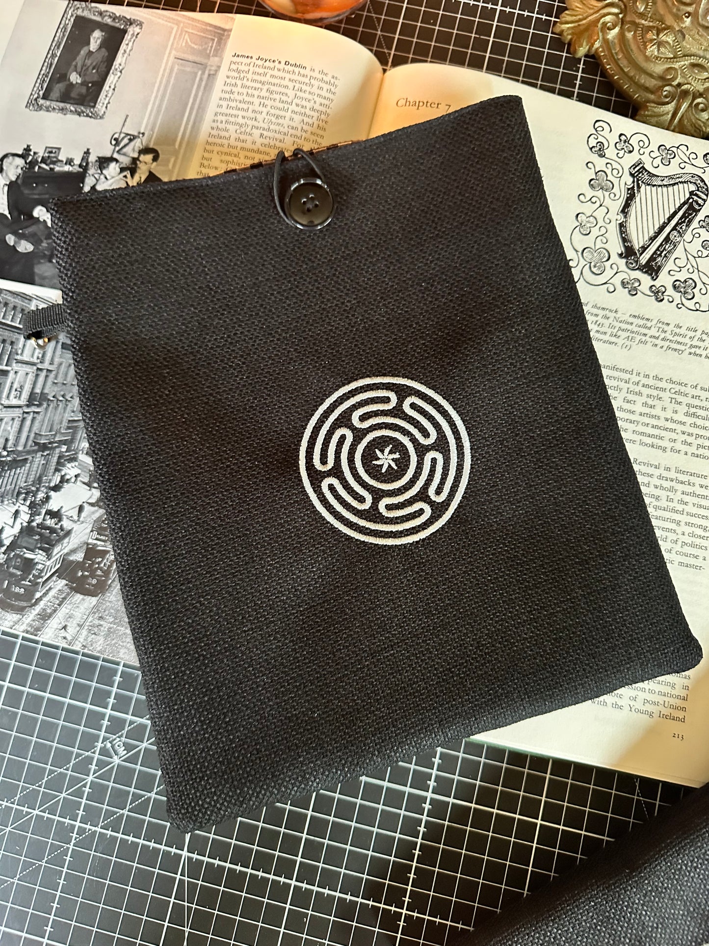 Hecate's Wheel  / Strophalos of Hecate Embroidered Book Sleeve