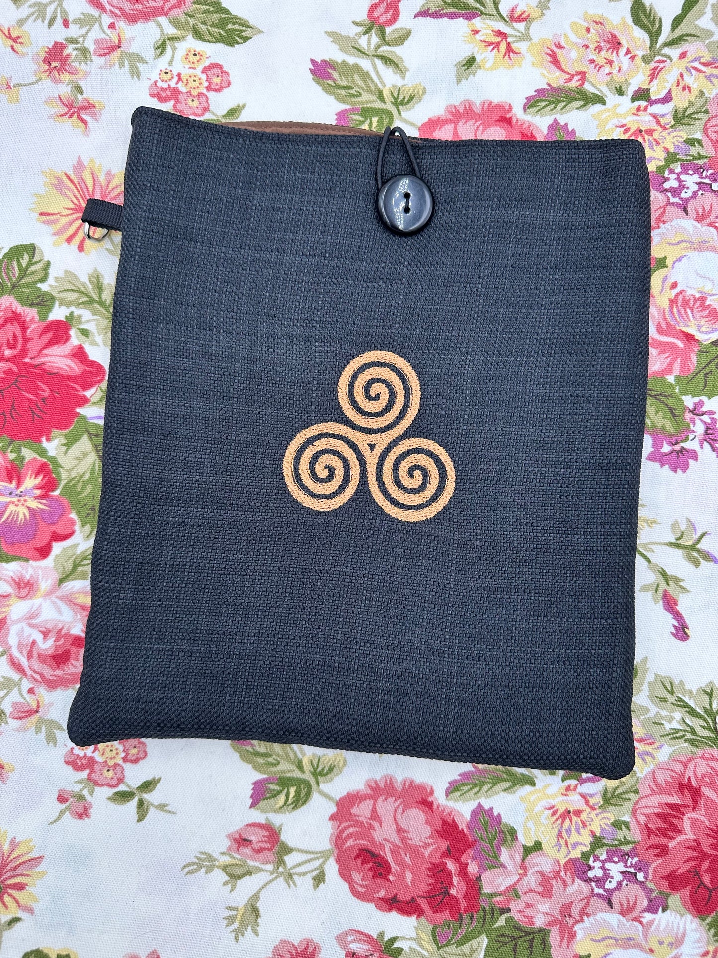 Triskele Triskelion Embroidered Book Sleeve
