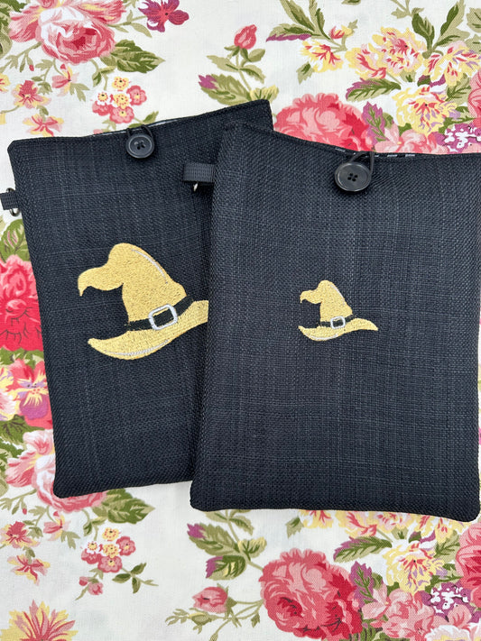 Witch Hat Embroidered  Book Sleeve Cover