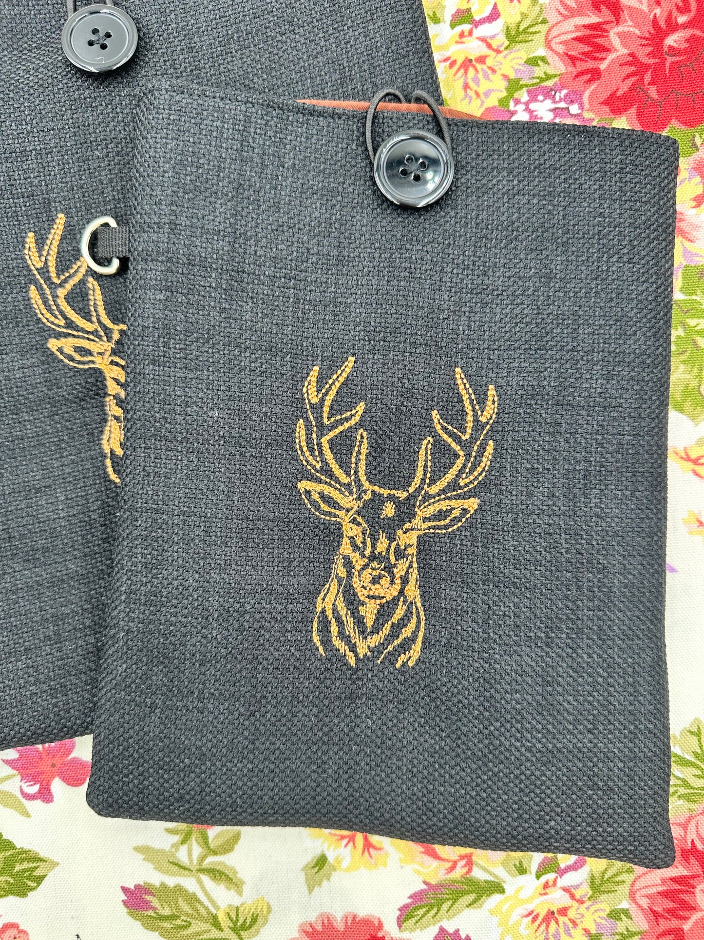 Embroidered Stag Book Sleeve – Strength, Sovereignty & Wild Wisdom